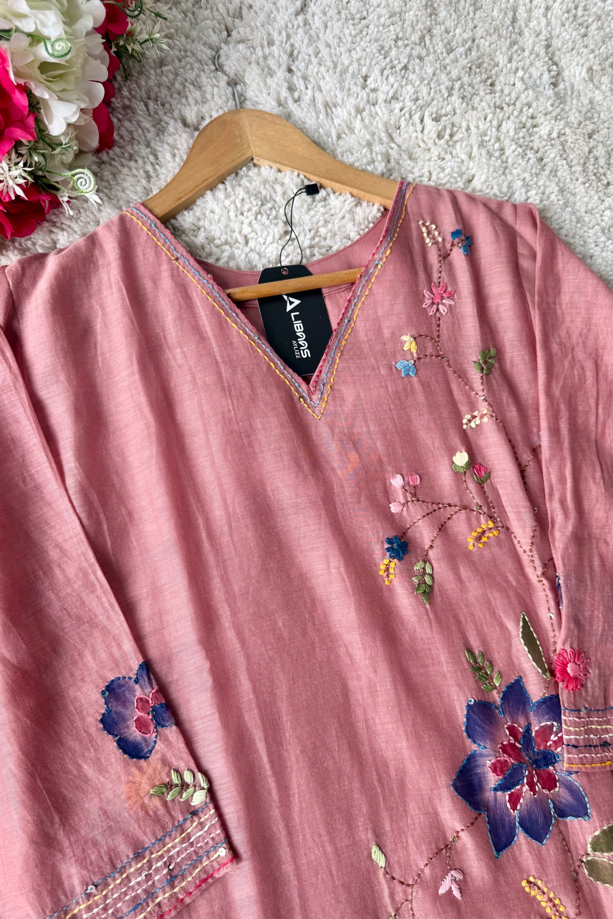 ✨”Avni – Designer Mul Chanderi Embroidered A Line Suit Set