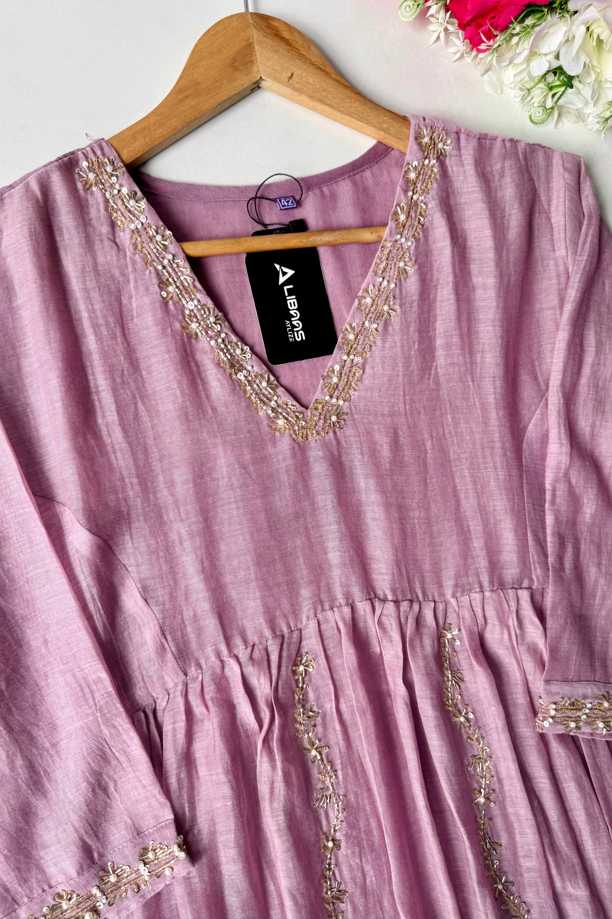 ✨Florence - Mauve Rosewood Mul Chanderi Anarkali Suit set 🛍️