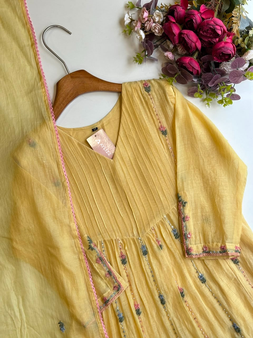 Lightweight Mul Chanderi Kurta Set with Pant