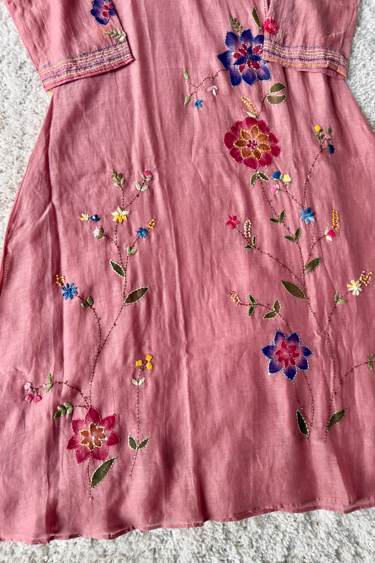 ✨”Avni – Designer Mul Chanderi Embroidered A Line Suit Set