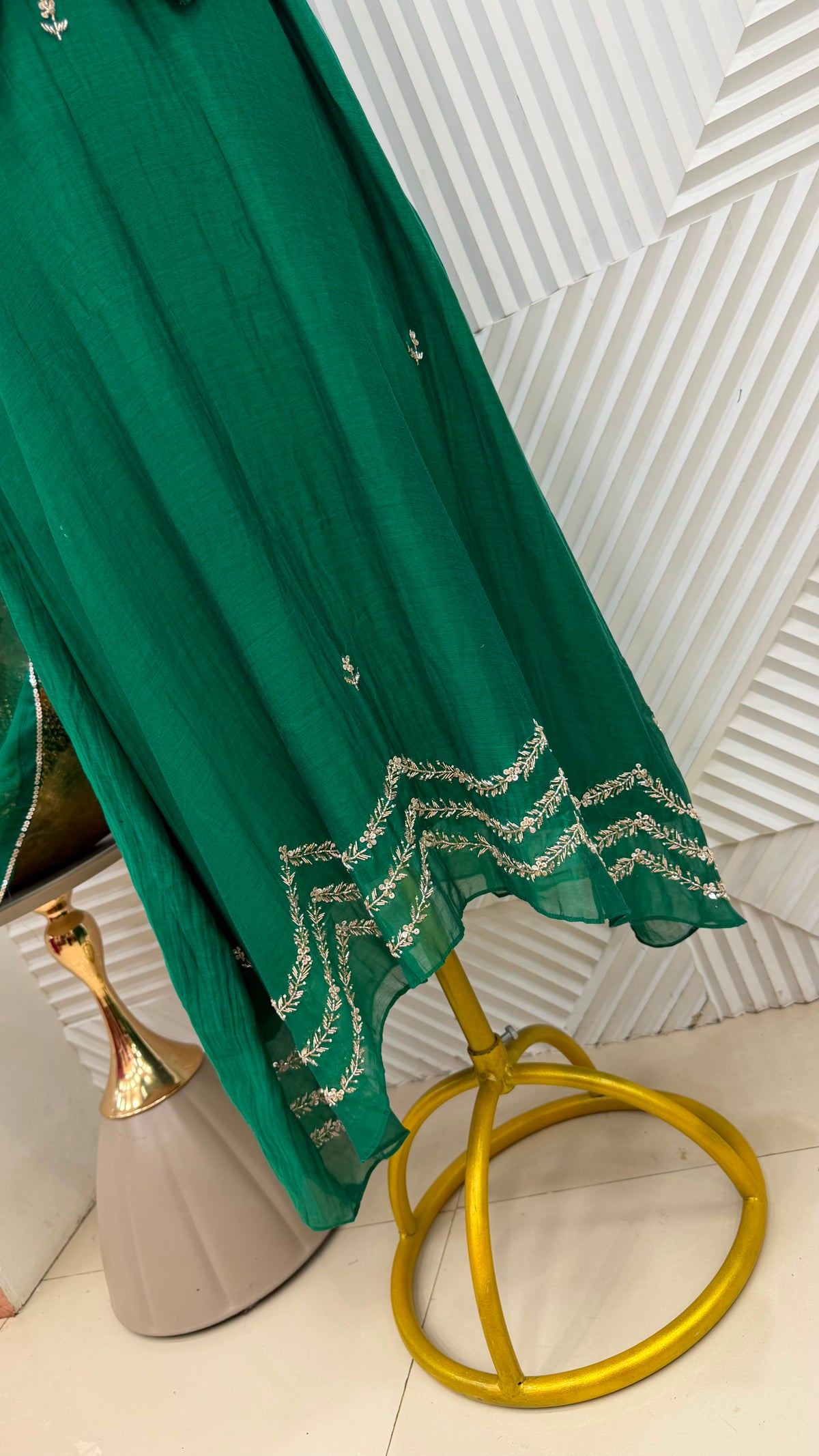 ✨”Eshal - Premium Mul Chanderi A-Line Kurta Set
