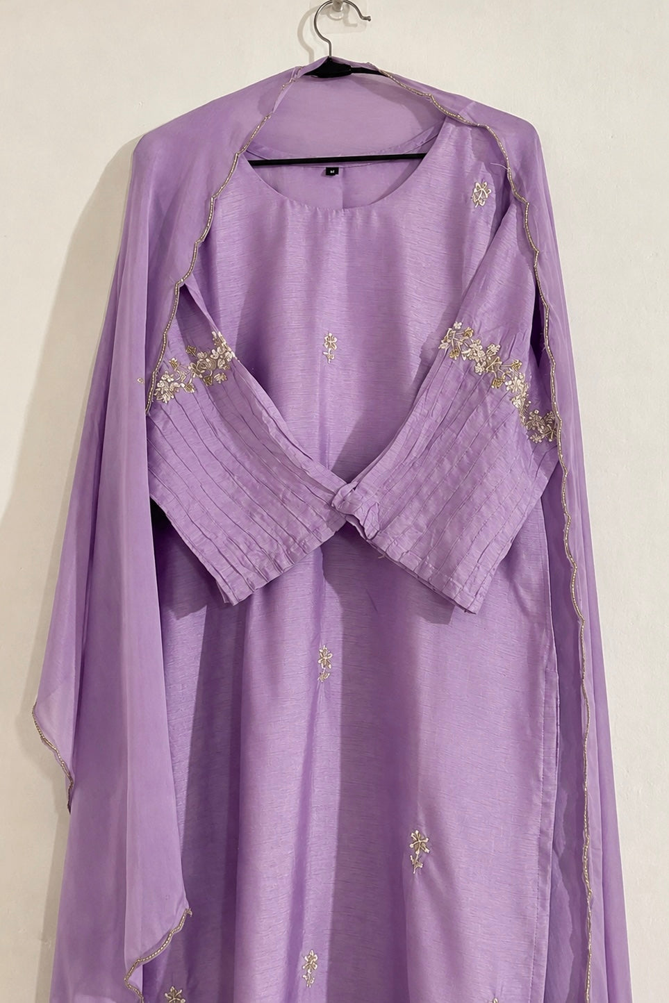 ✨”Aleena – Premium Dola Silk Daman work Kurta Set