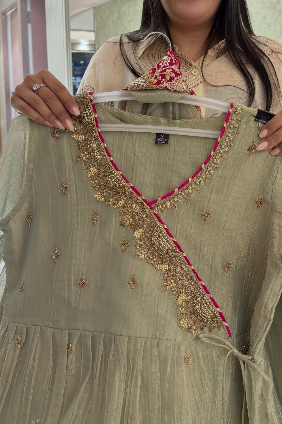 ✨Veloura– Premium Tissue Angrakha Kurta Set