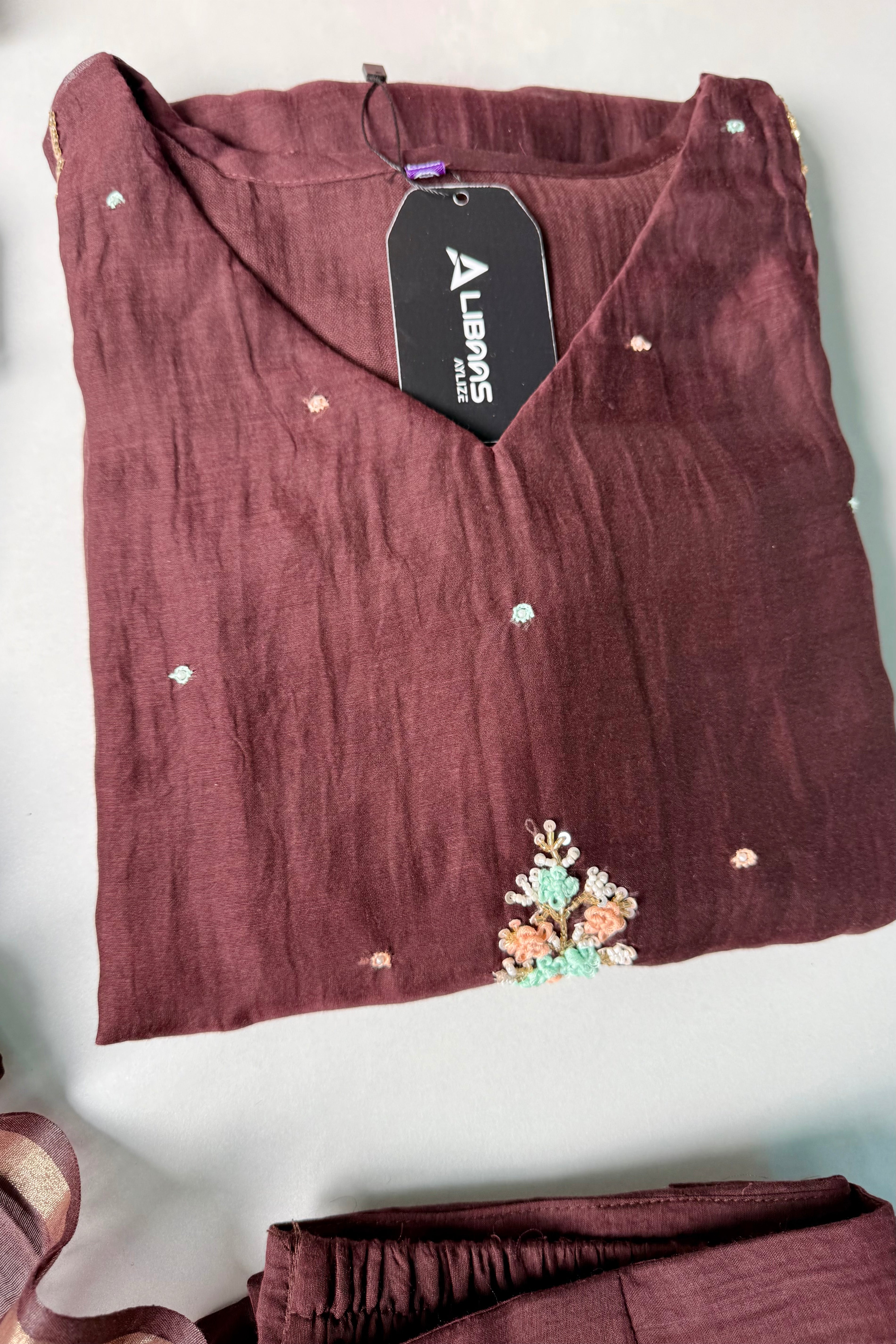 ✨Myra - Brown Mul Chanderi A-Line Anarkali Kurta set