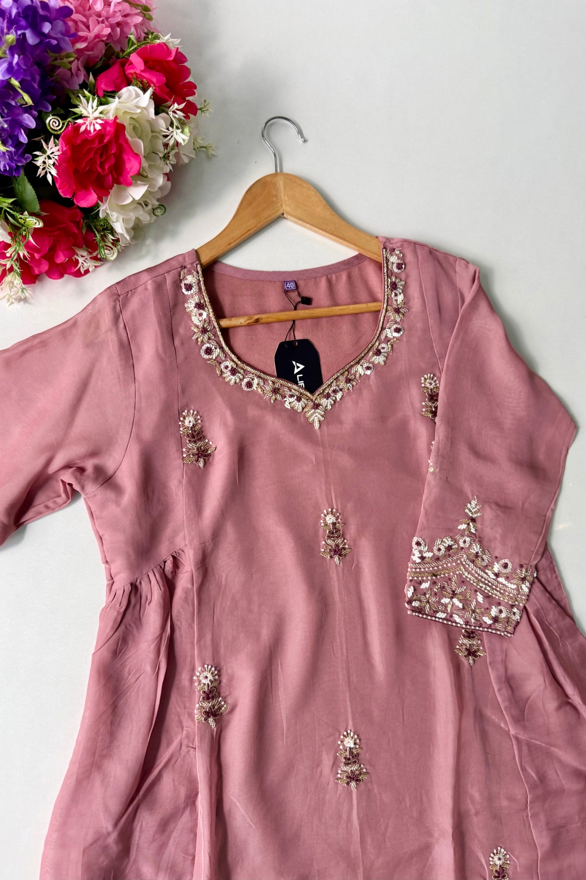 🛍️Alina - Premium Designer Organza Viscose A Line Kurta Set