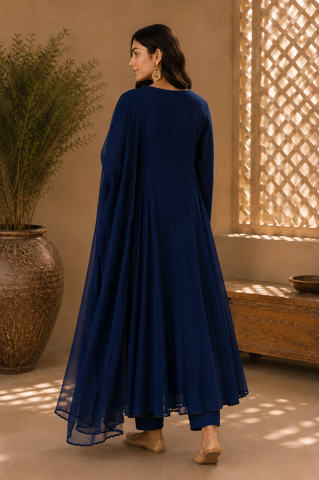 “Az026” Premium Party Wear Chinnon Anarkali Suit set