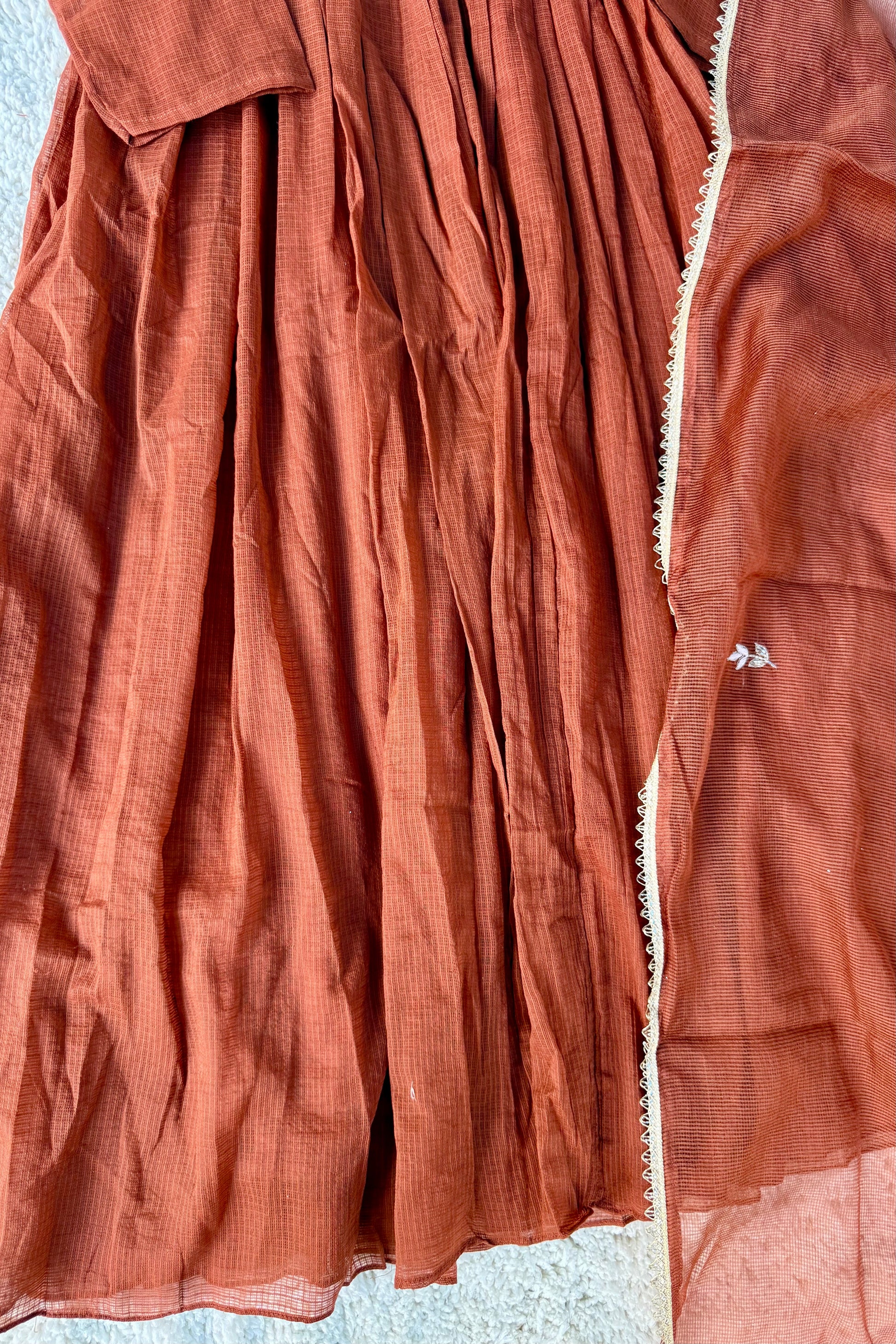 ✨AZ04 - Premium Cocoa Brown Kota Anarkali Kurta set