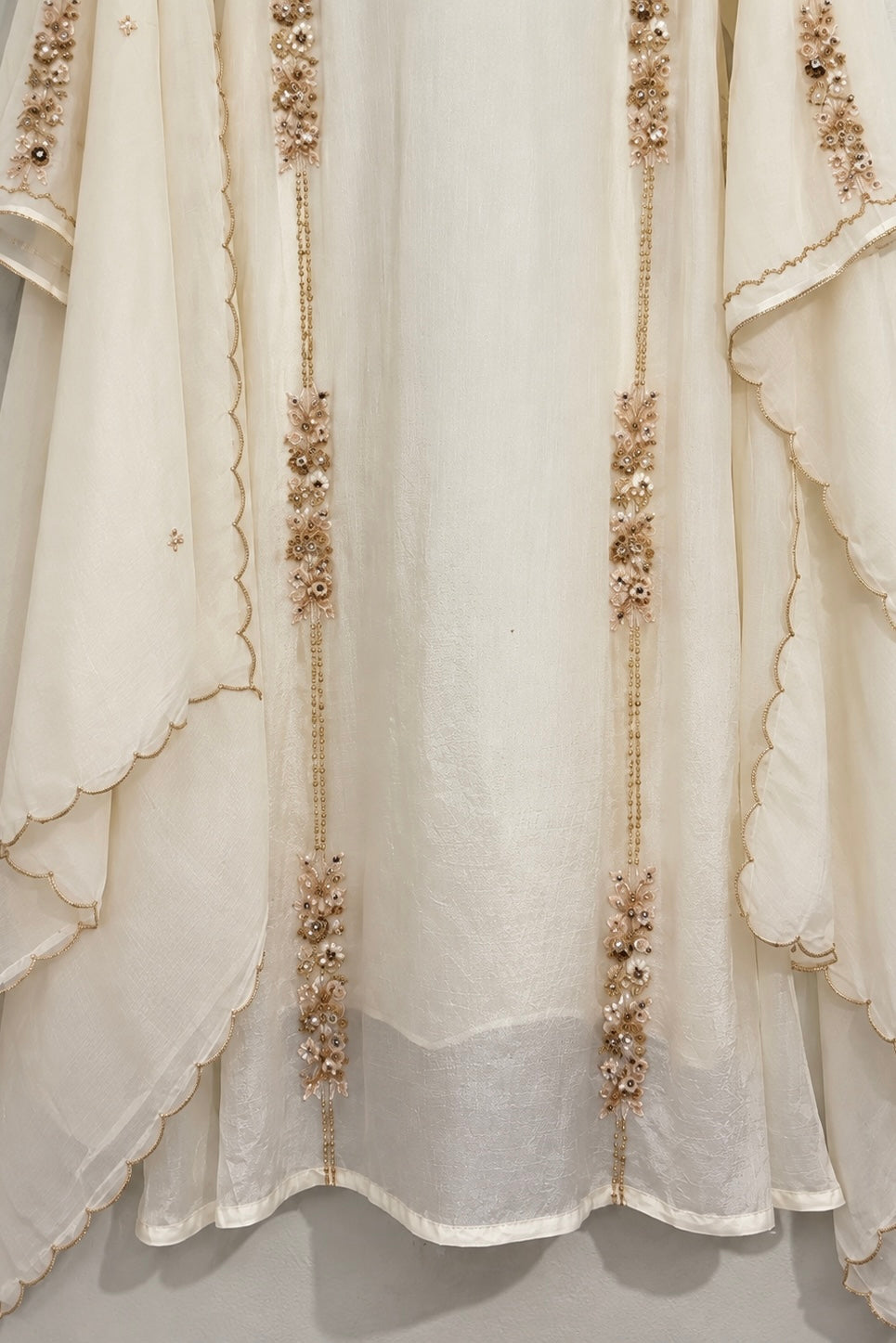✨Amara” Introducing Cream Heavy Handwork Chinnon A Line Suit