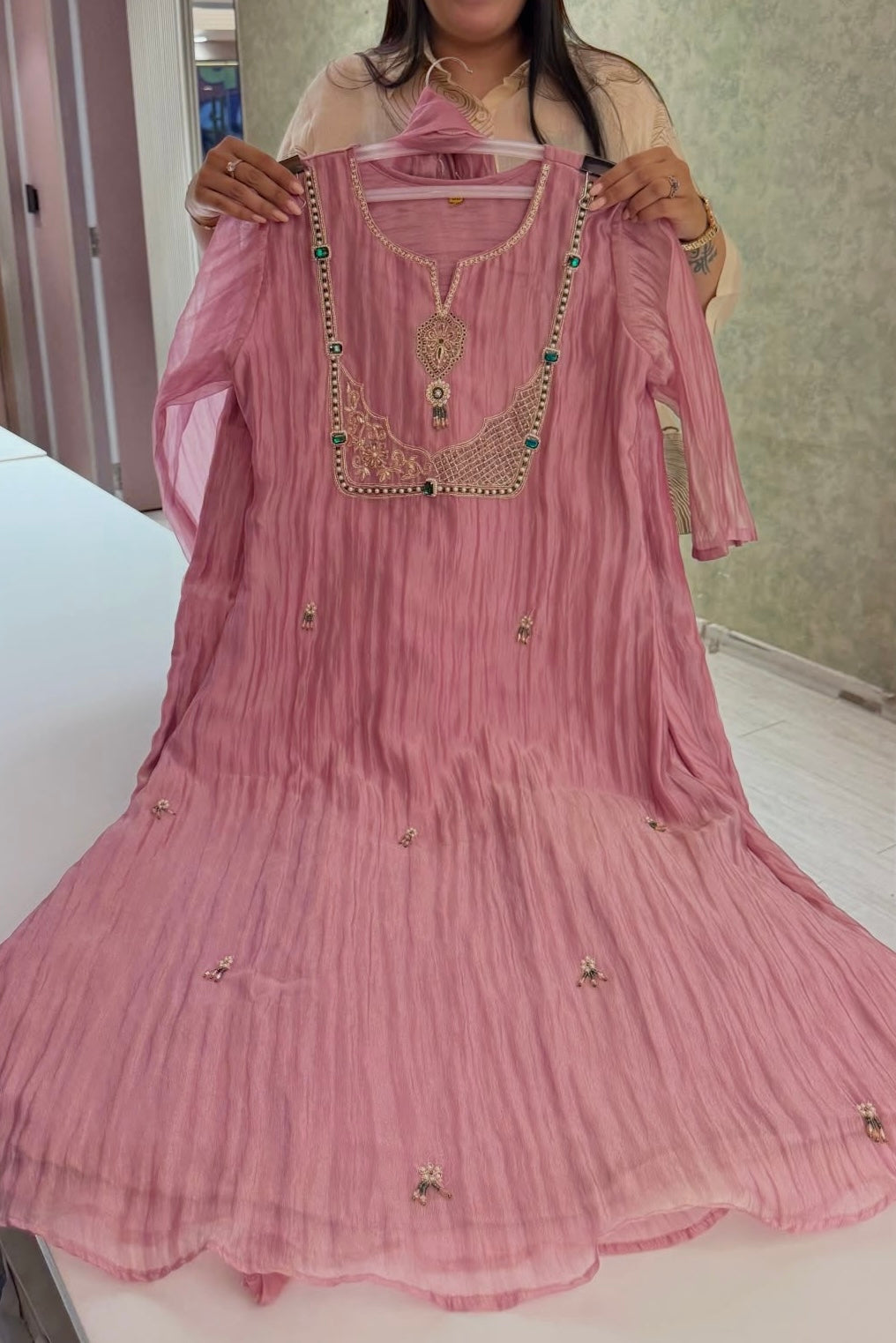 ✨Elyssia– Premium Tissue A Line Kurta Set