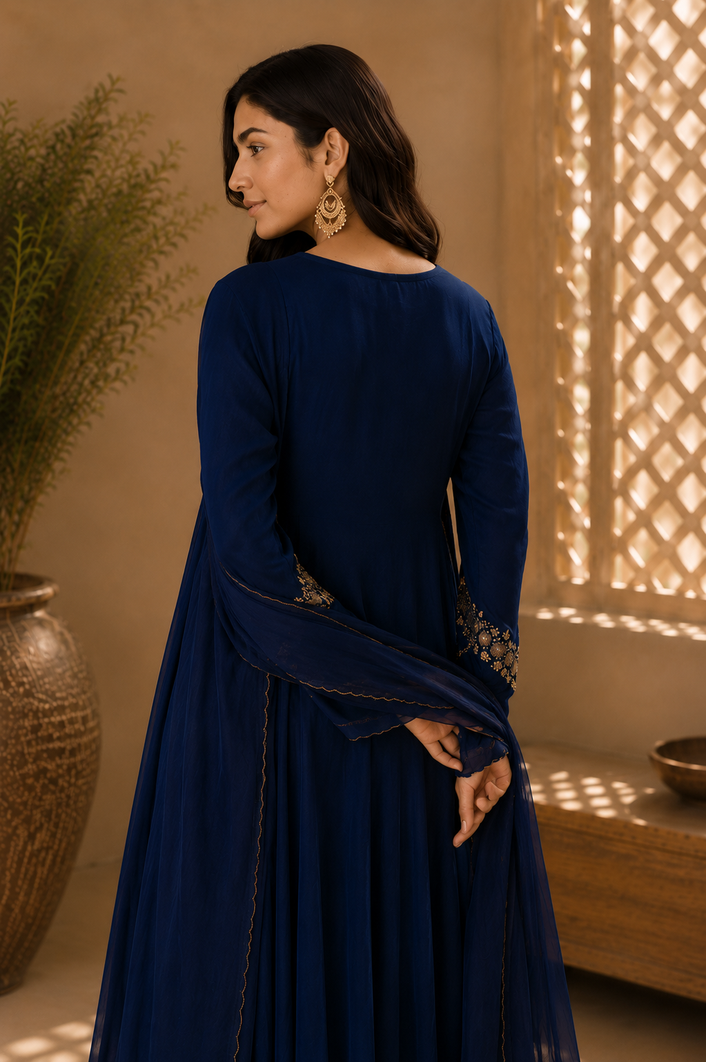 “Az026” Premium Party Wear Chinnon Anarkali Suit set