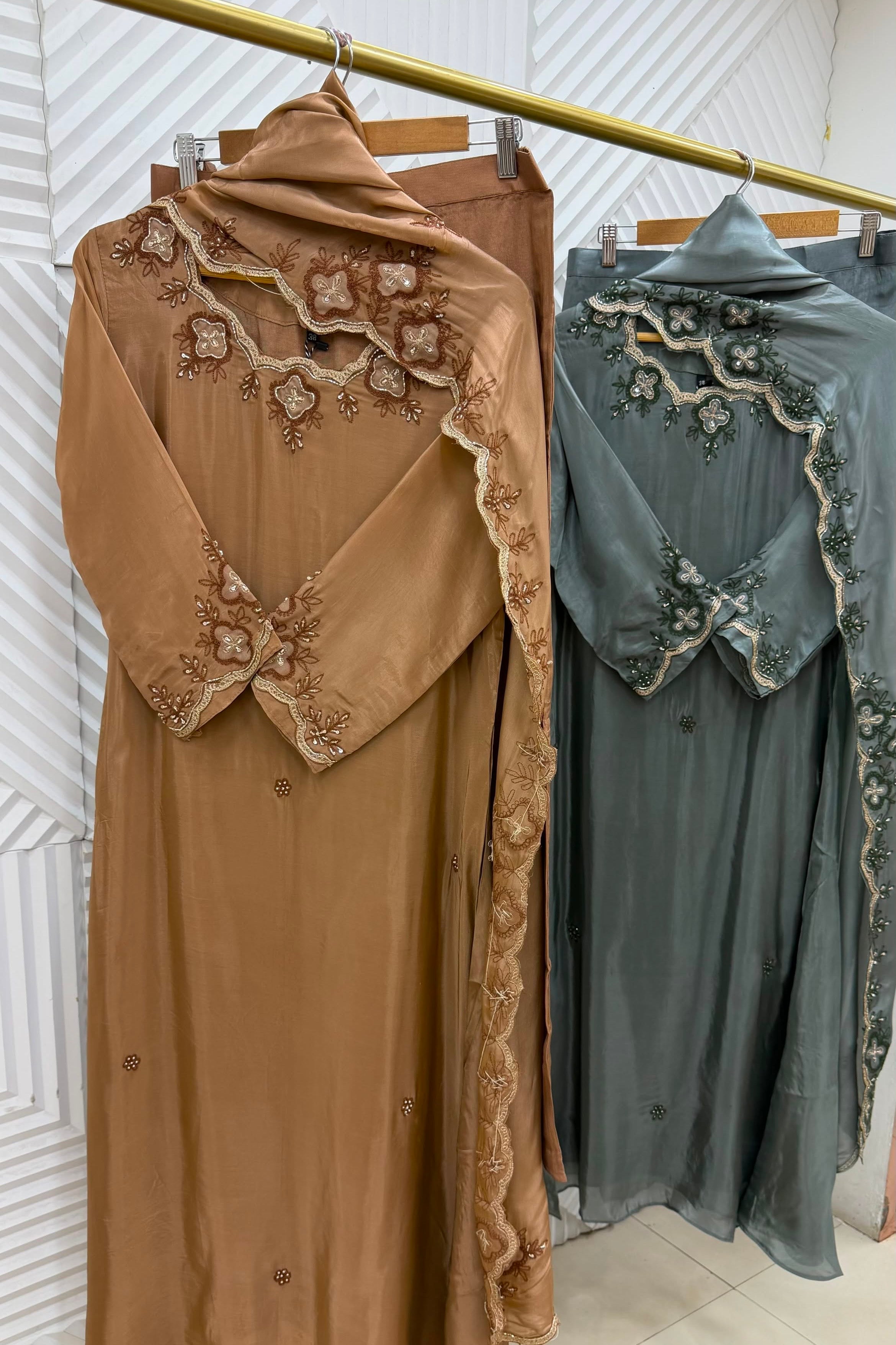 🛍️”Raqs –  Premium Mul Chanderi A Line Kurta Set