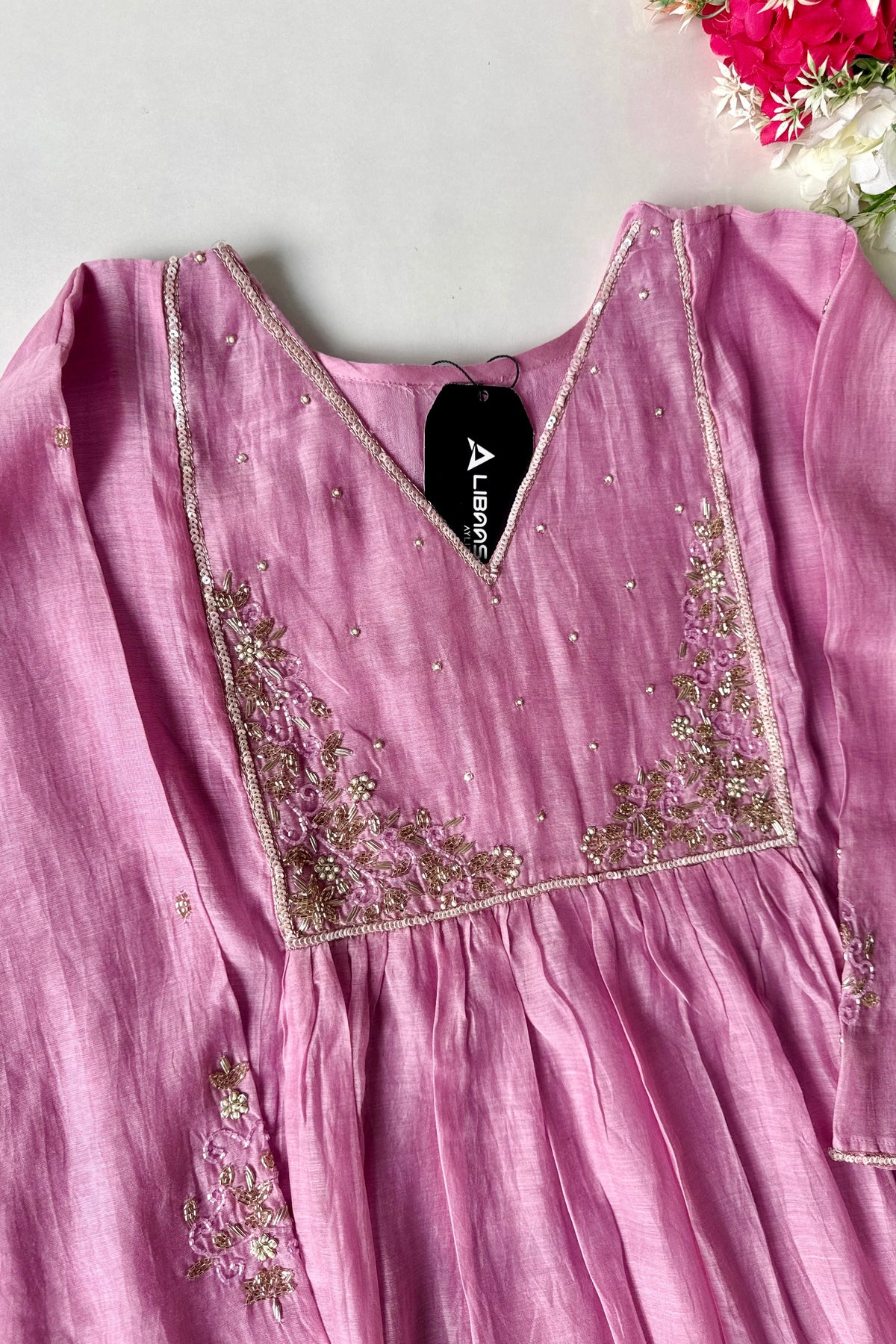 ✨ Gulnoor – Lilac Mauve Mul Chanderi A-Line Kurta Set with Dupatta