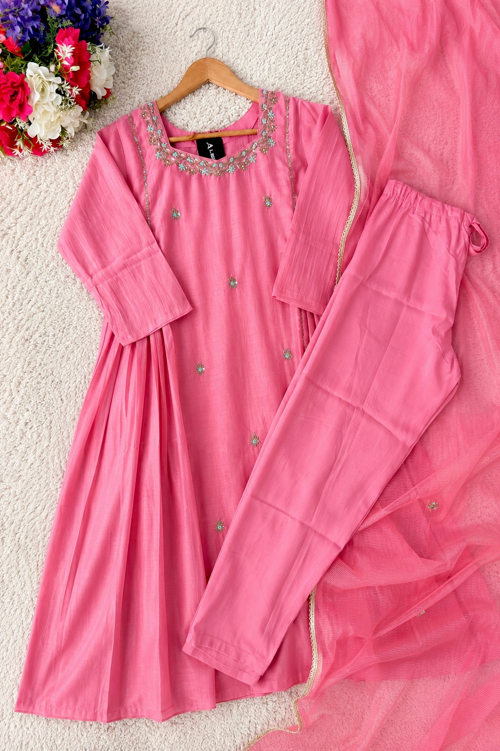 “Ayesha” Premium Mul Chanderi Anarkali Suit set 🛍️