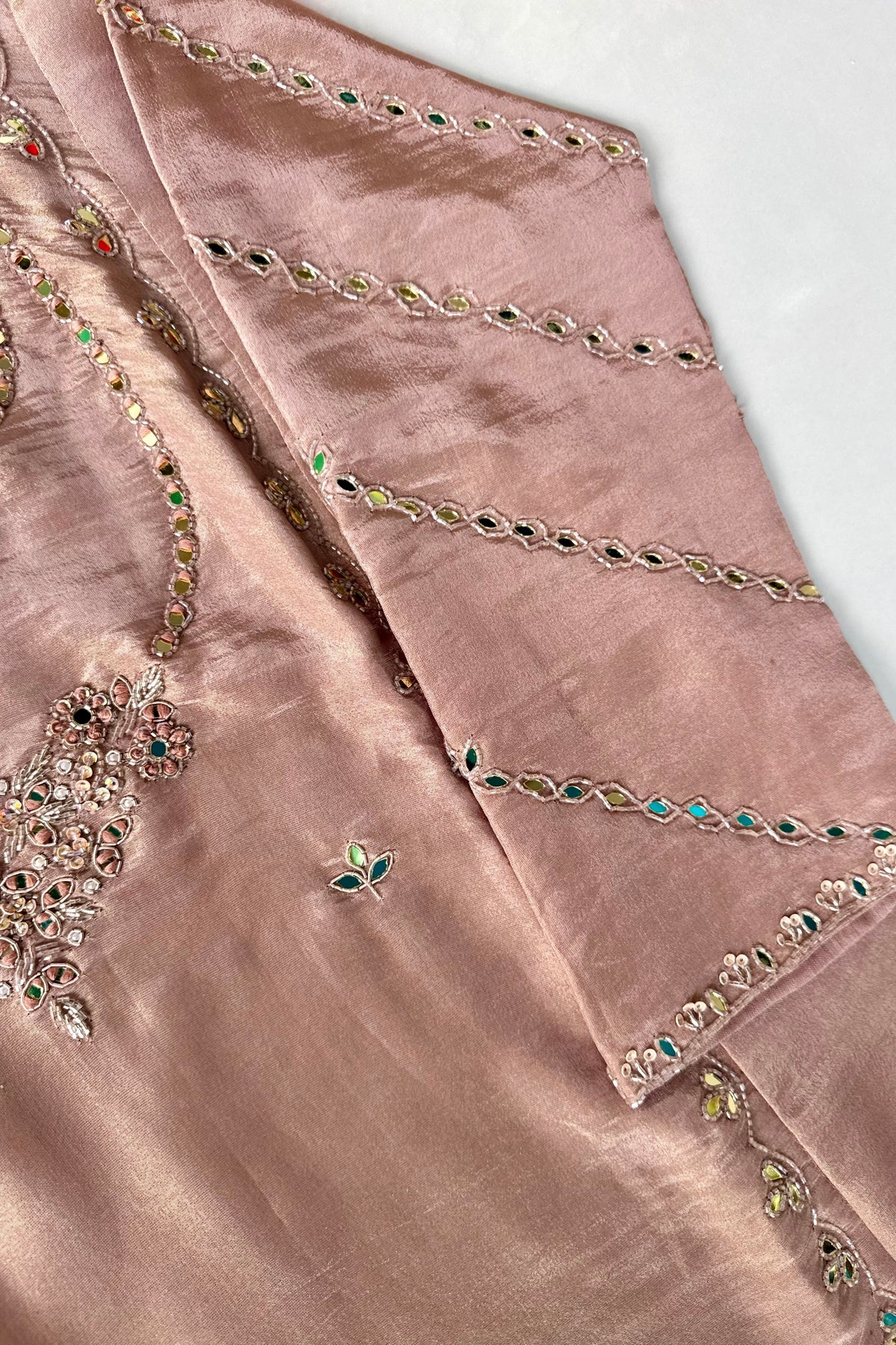 “Ayeza” Premium Tissue Mirror Work A Line Suit set 🛍️