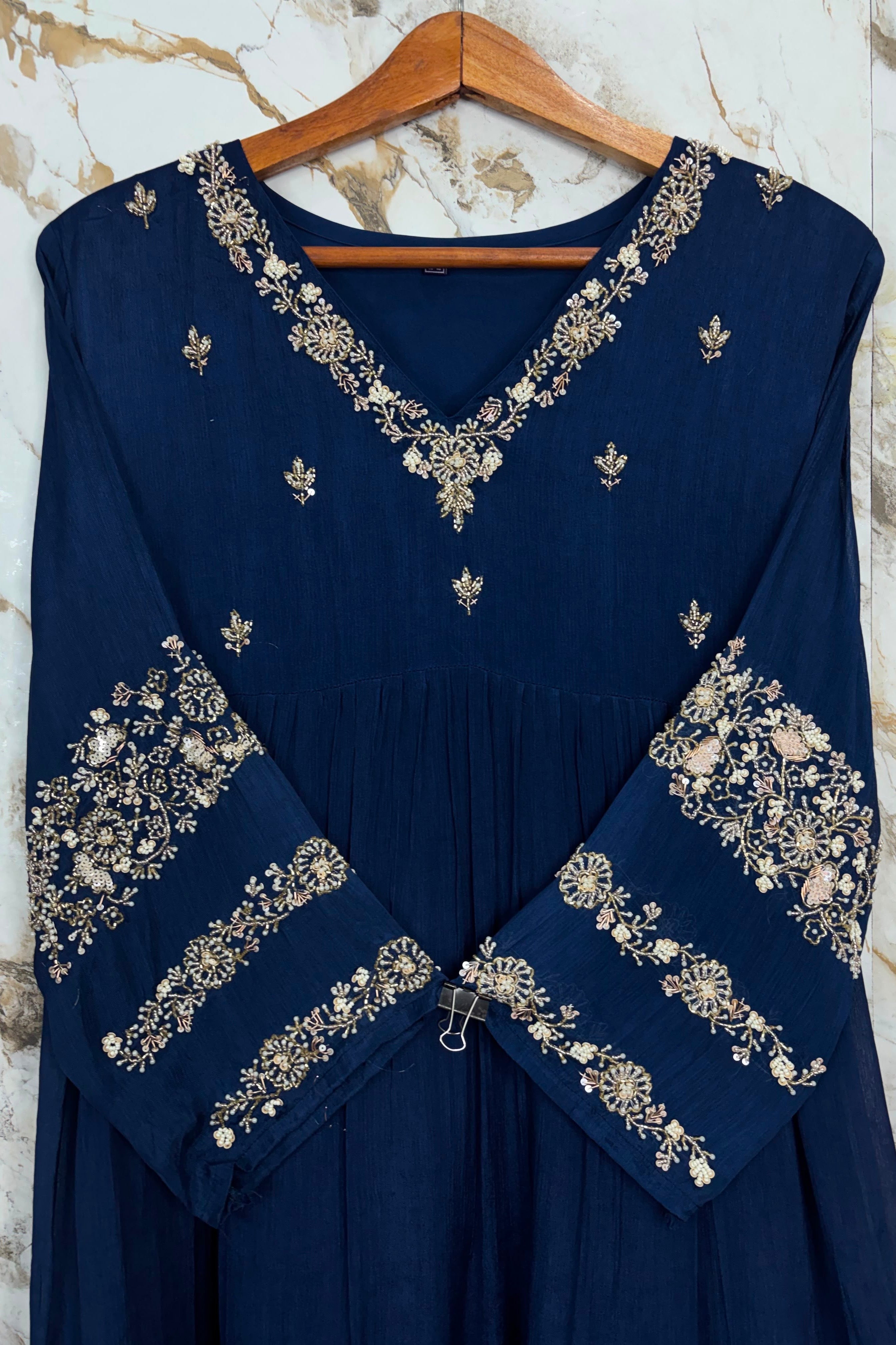 “Az026” Premium Party Wear Chinnon Anarkali Suit set 🛍️