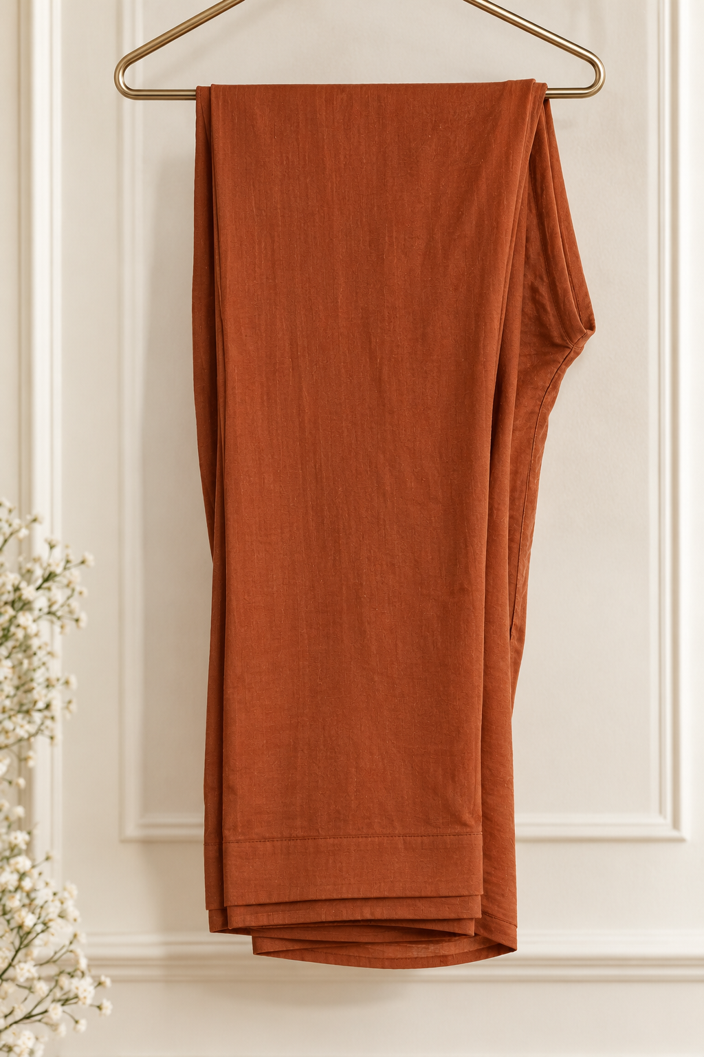 ✨Norah- Premium Chocolate Brown Mul Chanderi A Line Kurta Set ✨
