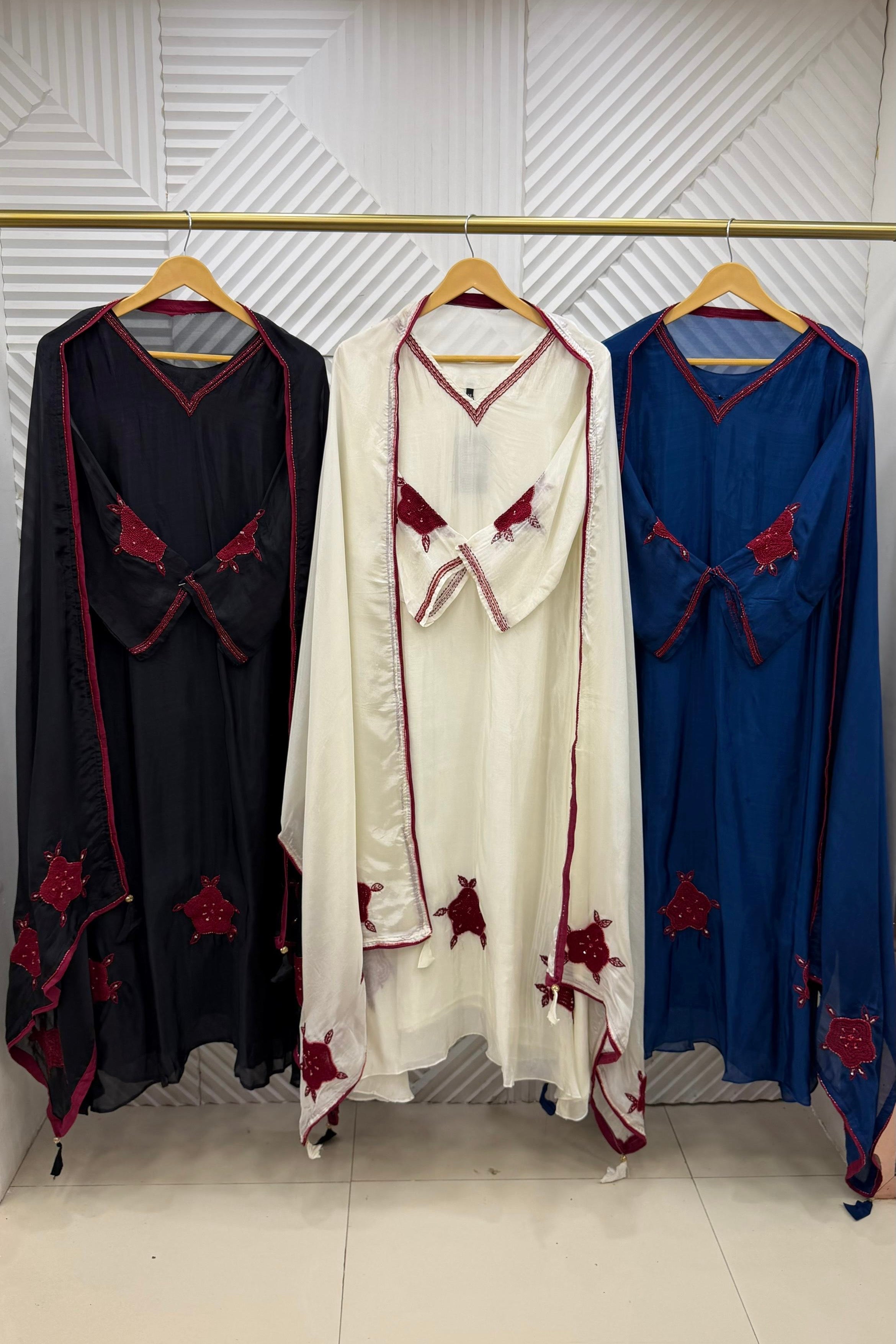 ✨Ay07- Pre Book Premium Ho Silk Resham Work A Line Suit