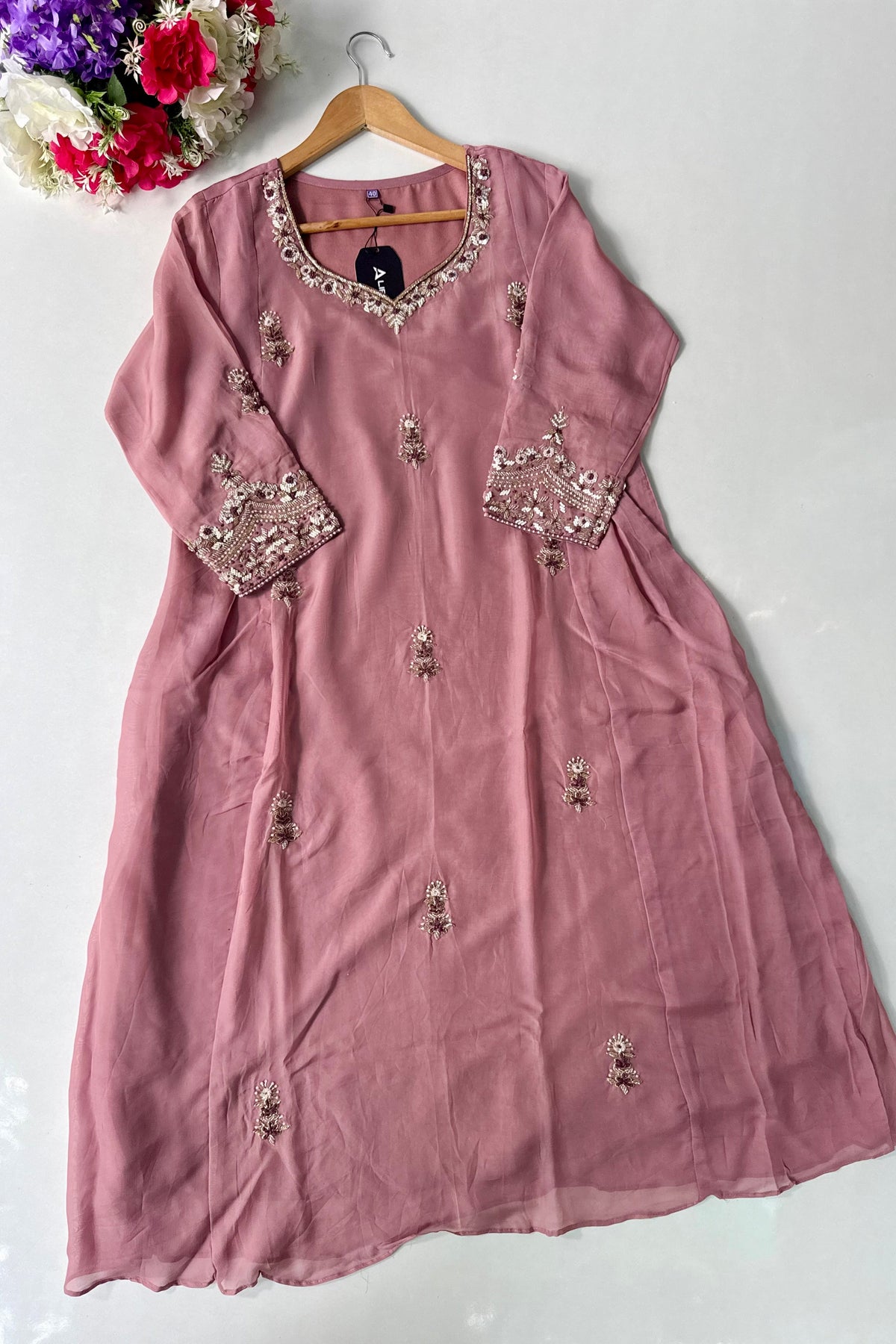 🛍️Alina - Premium Designer Organza Viscose A Line Kurta Set