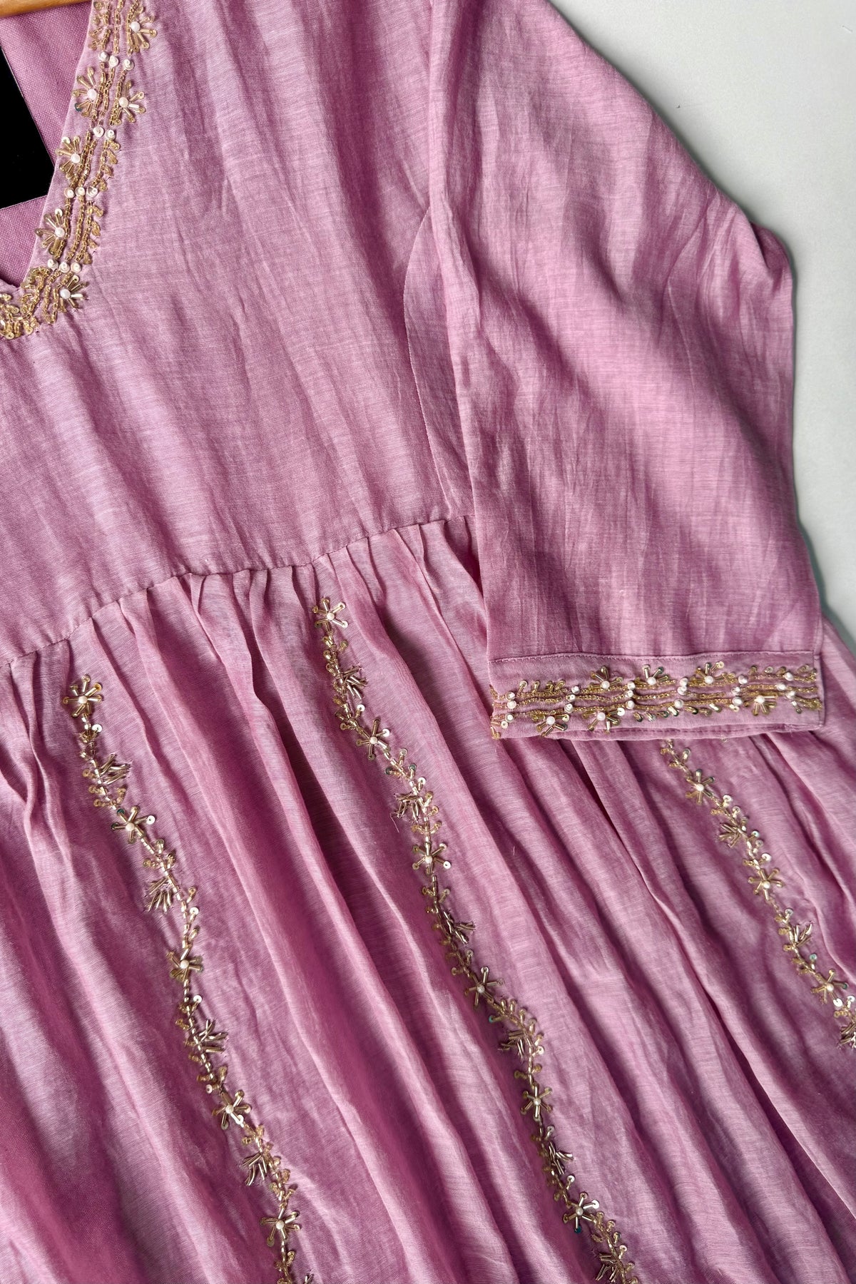 ✨Florence - Mauve Rosewood Mul Chanderi Anarkali Suit set 🛍️