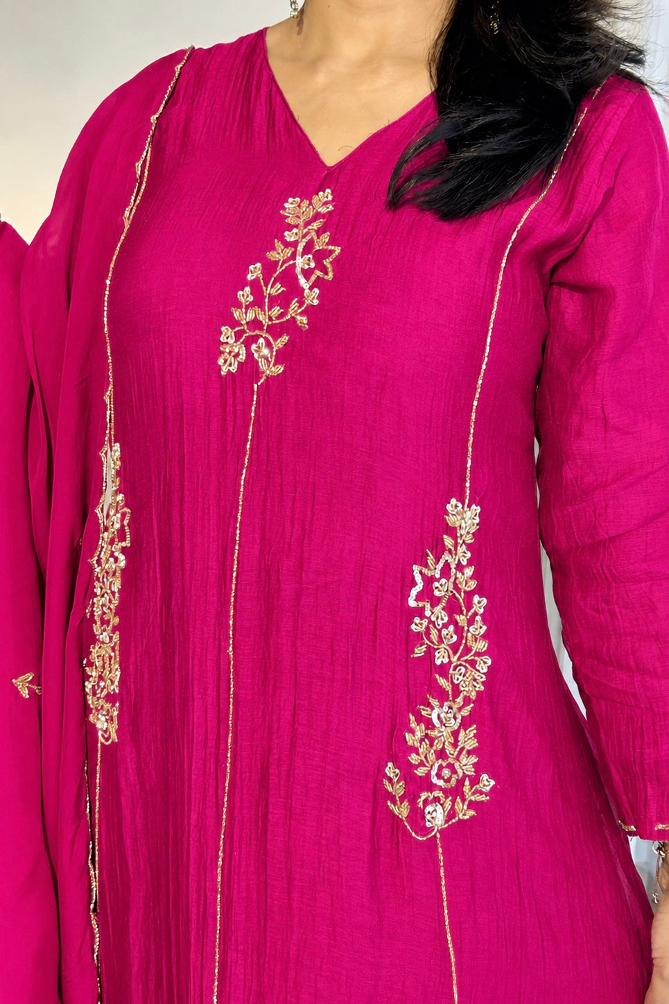 ✨”Rida - Pre book Premium Pink Mul Chanderi A-Line Kurta Sets