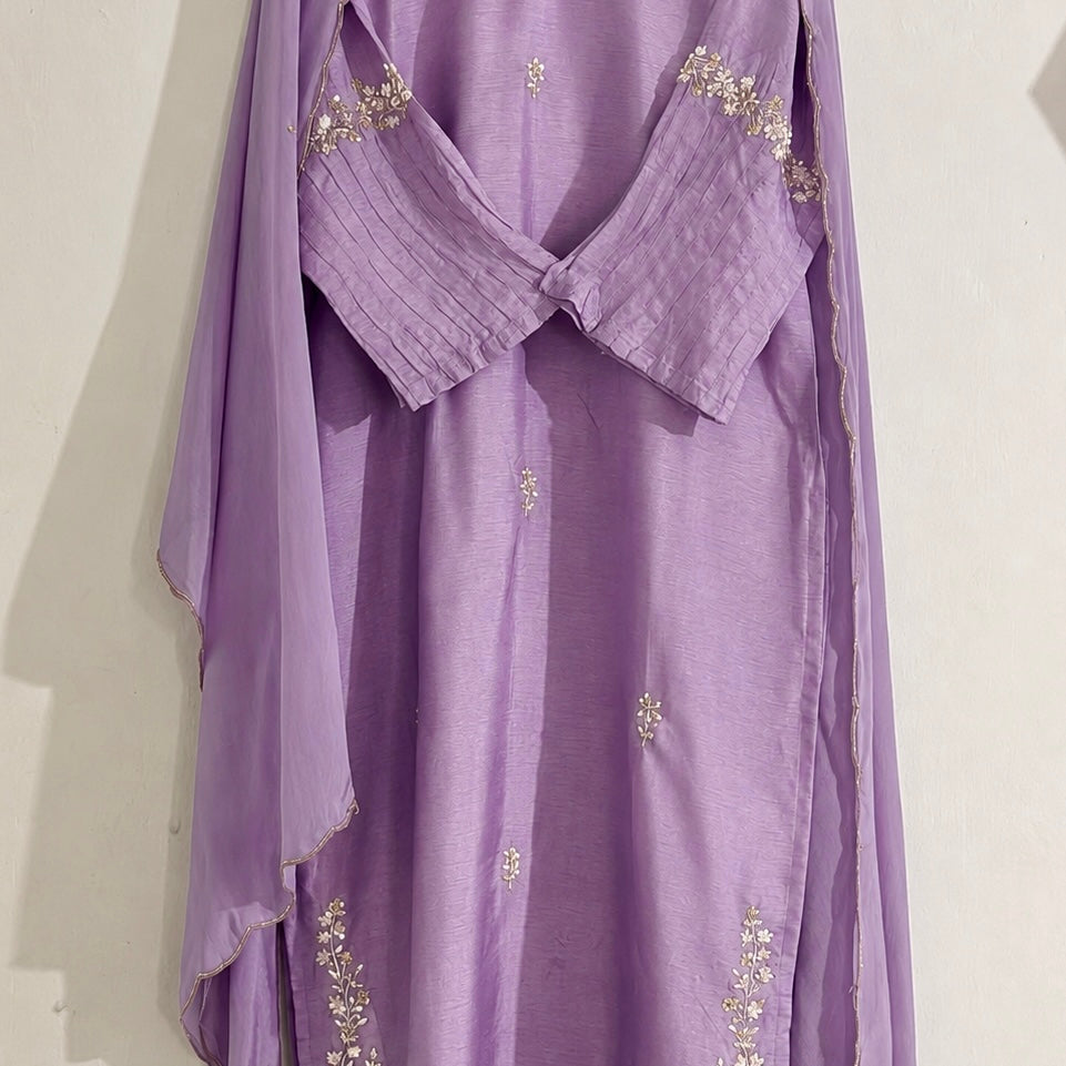 ✨”Aleena – Premium Dola Silk Daman work Kurta Set