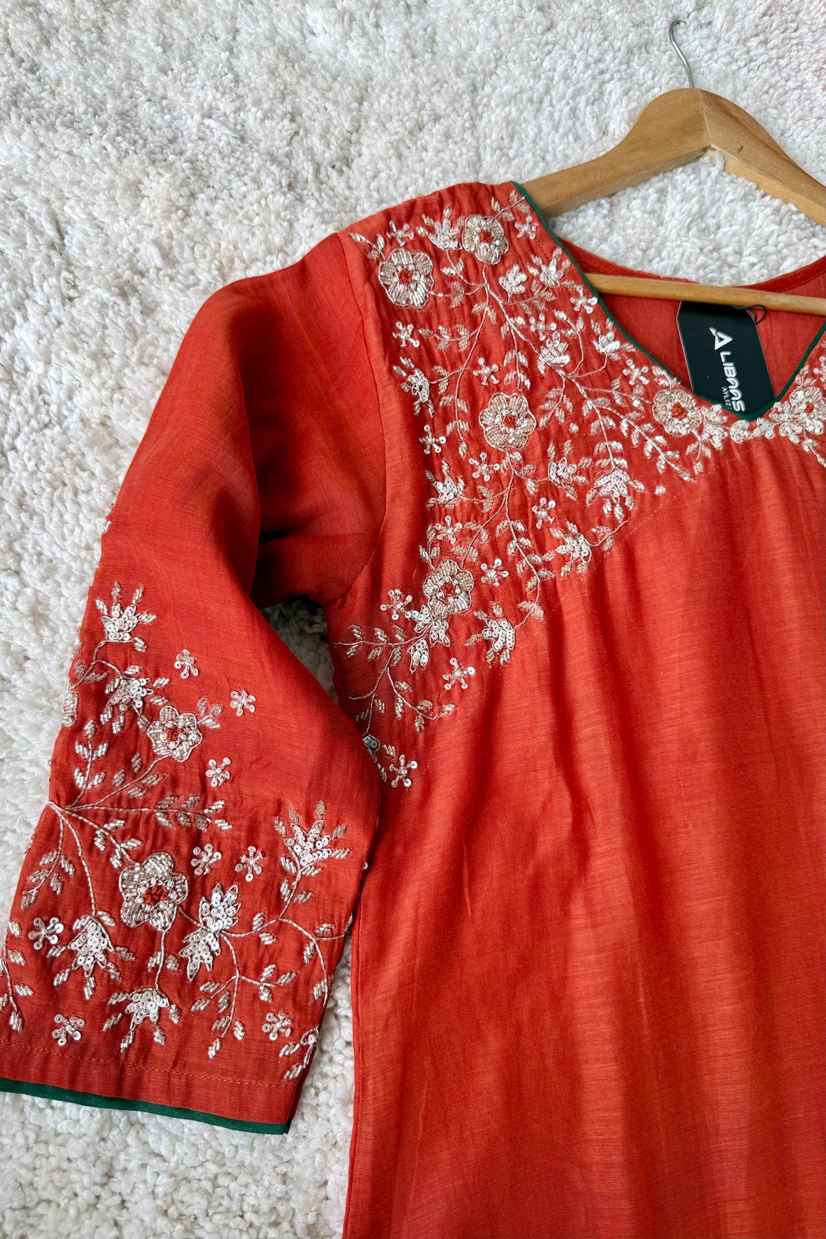 ✨Myra - Premium Orange Mul Chanderi A-Line Anarkali Kurta set