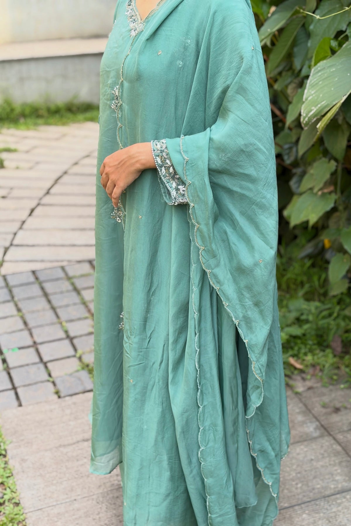 🛍️Alina - Premium Designer Organza Viscose A Line Kurta Set