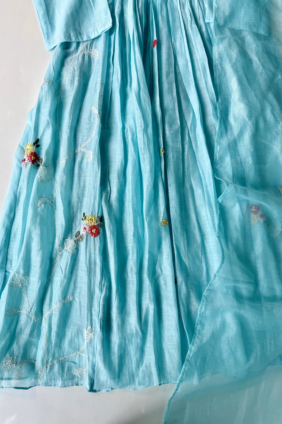 💙”Mayra – Premium Mul Chanderi A-Line Kurta Set