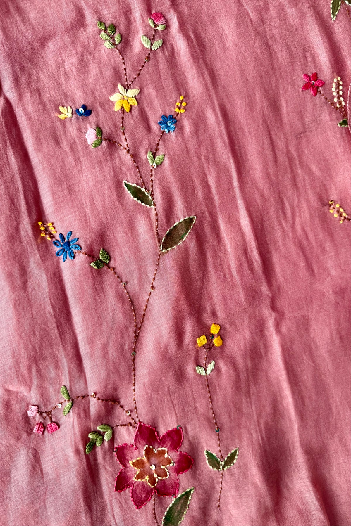 ✨”Avni – Designer Mul Chanderi Embroidered A Line Suit Set
