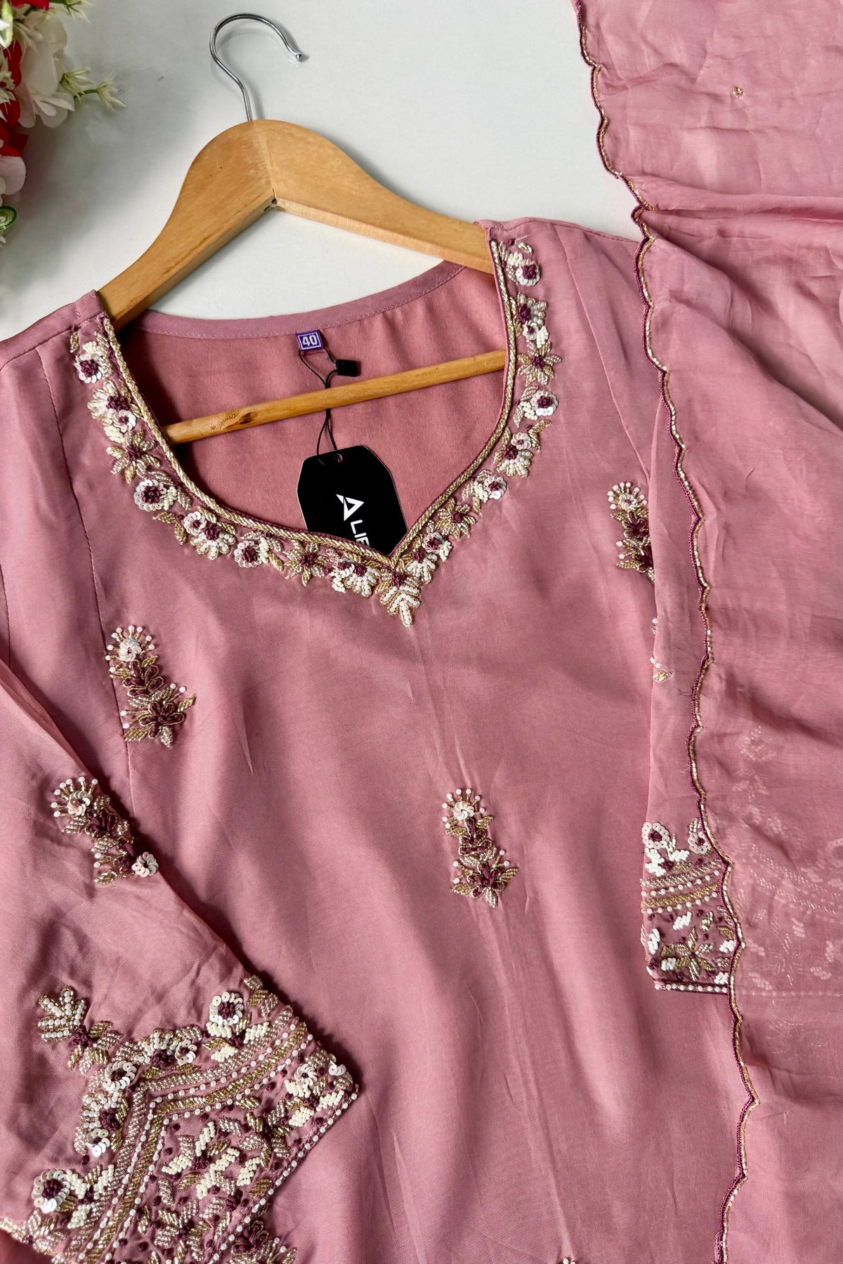 🛍️Alina - Premium Designer Organza Viscose A Line Kurta Set