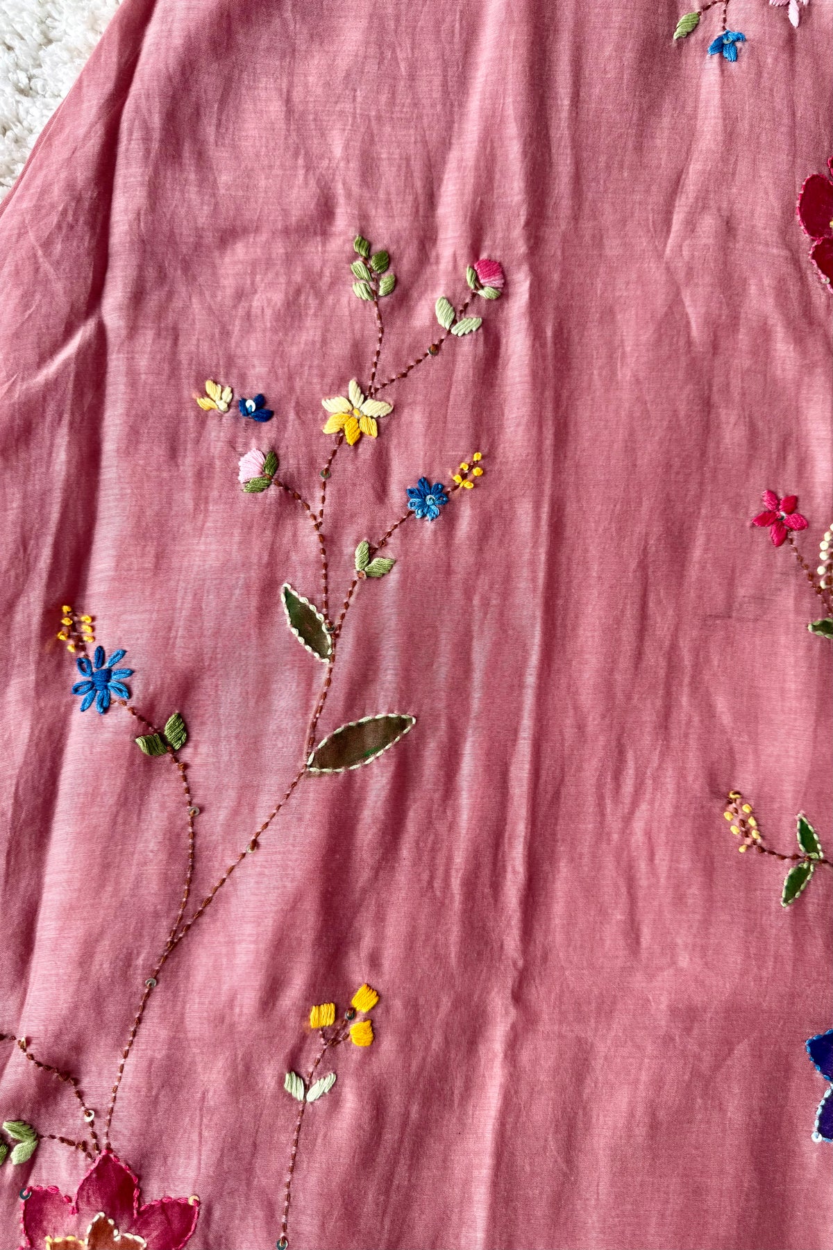 ✨”Avni – Designer Mul Chanderi Embroidered A Line Suit Set
