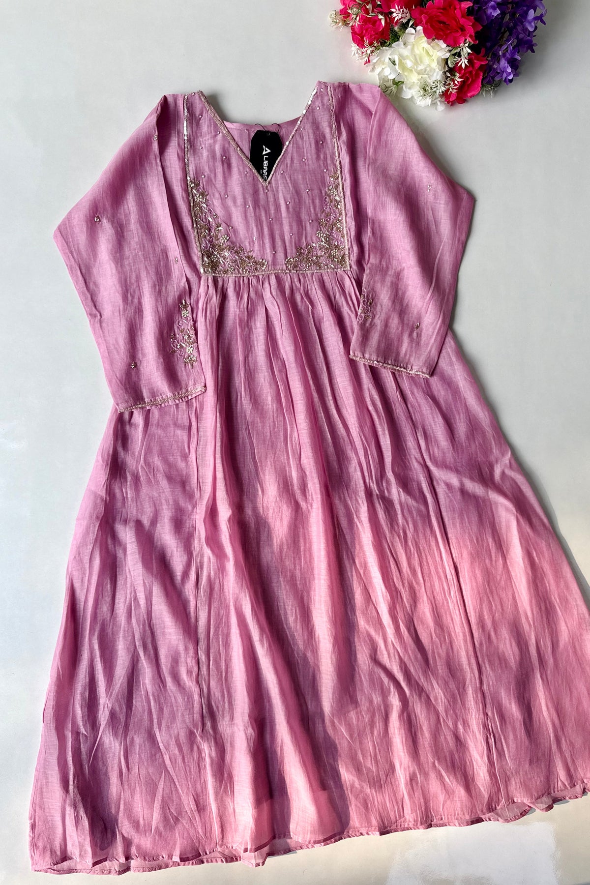 ✨ Gulnoor – Lilac Mauve Mul Chanderi A-Line Kurta Set with Dupatta