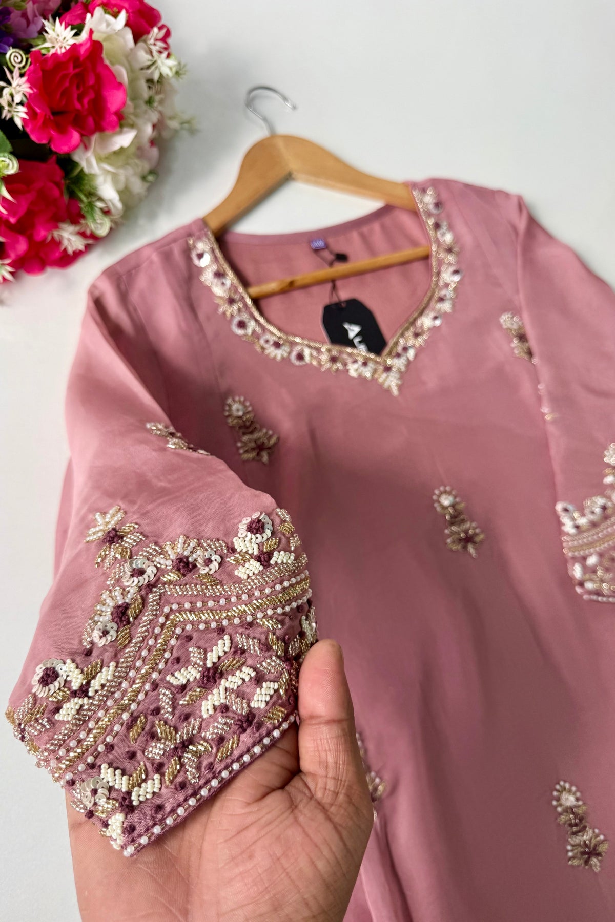 🛍️Alina - Premium Designer Organza Viscose A Line Kurta Set