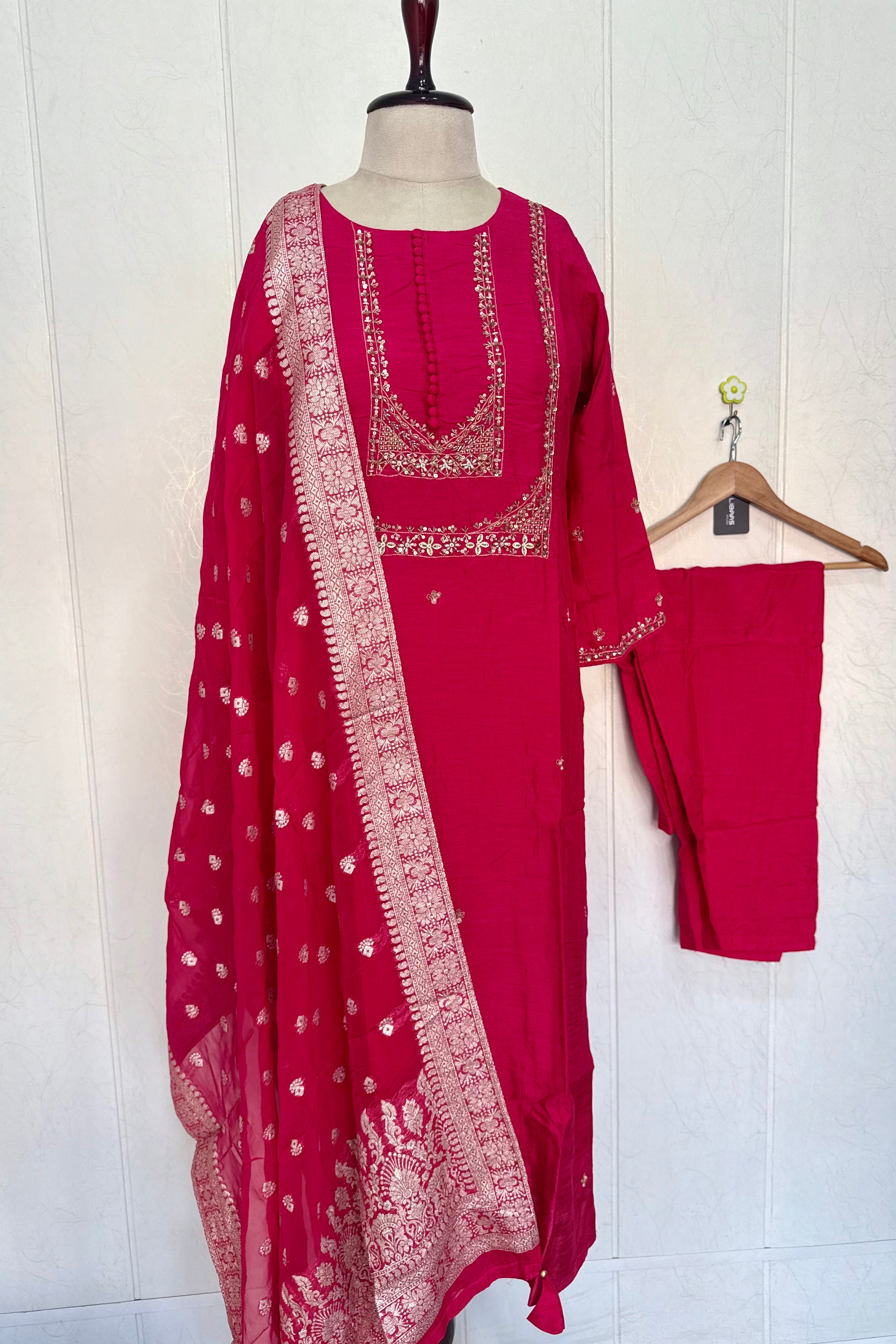 “Hiya” Premium range Dola Silk handwork Kurta Set