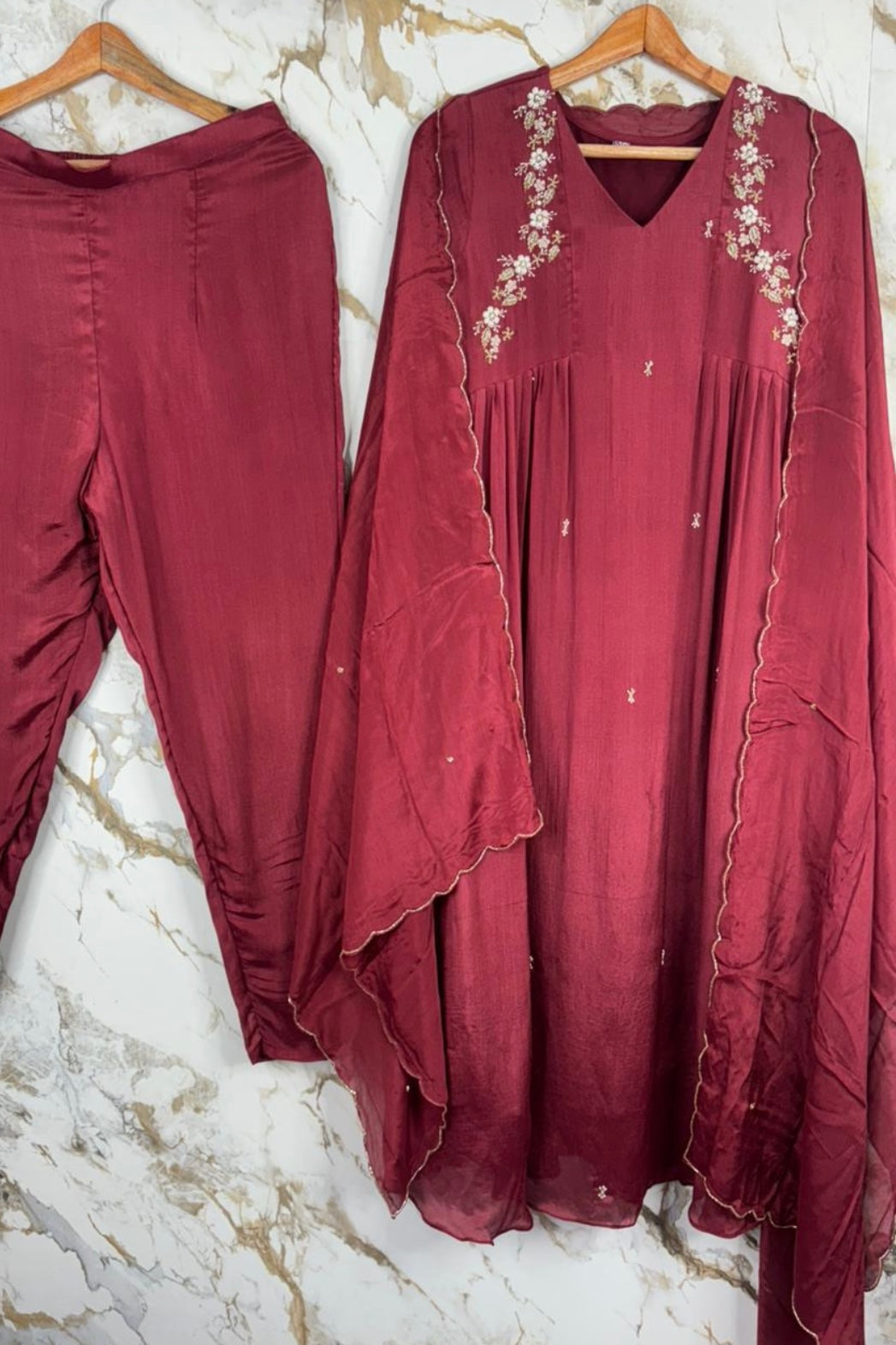 “Zayna” Premium Chinnon anarkali kurta set