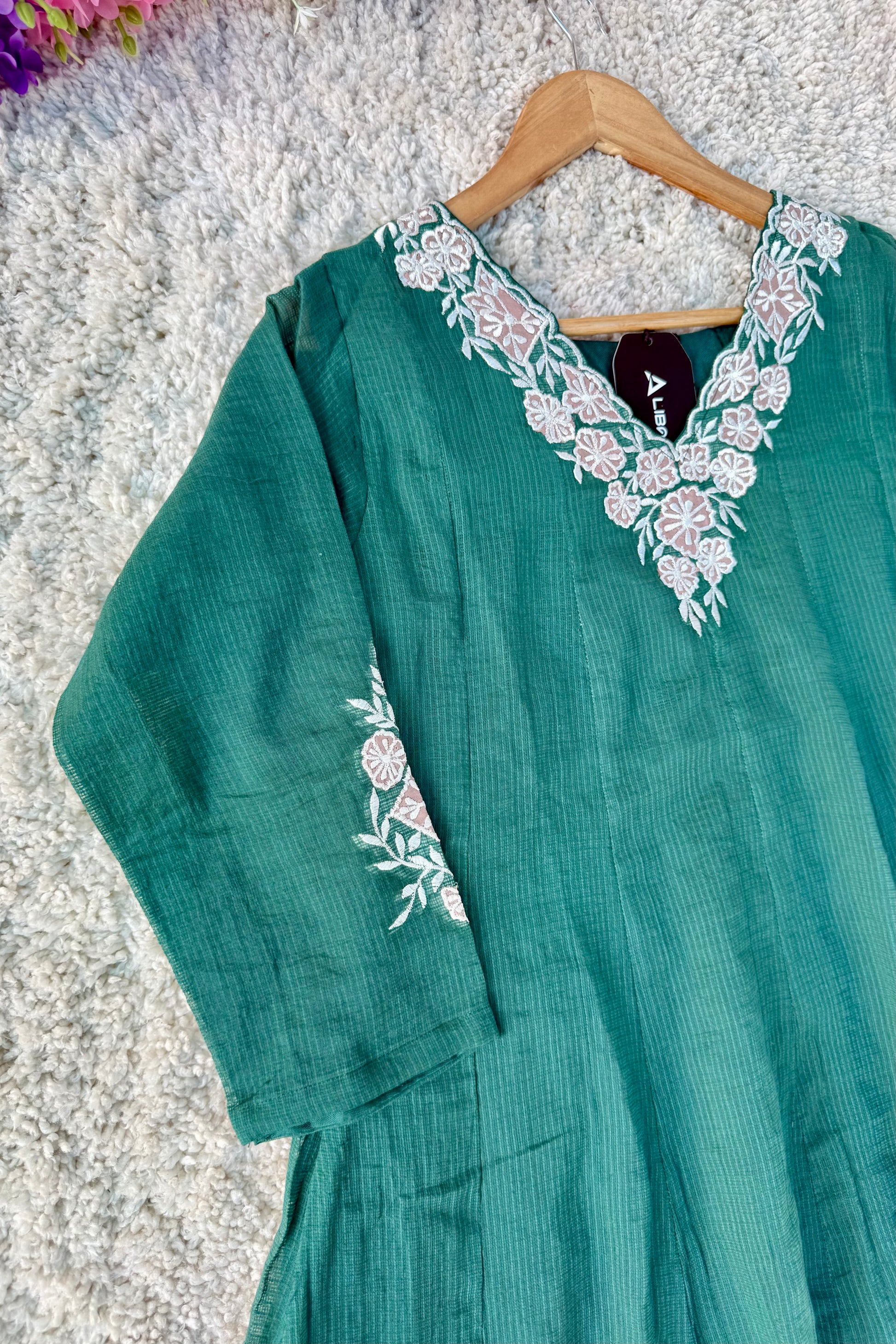 ✨AZ02- Beautiful Kota Embroidered A Line Kurta set