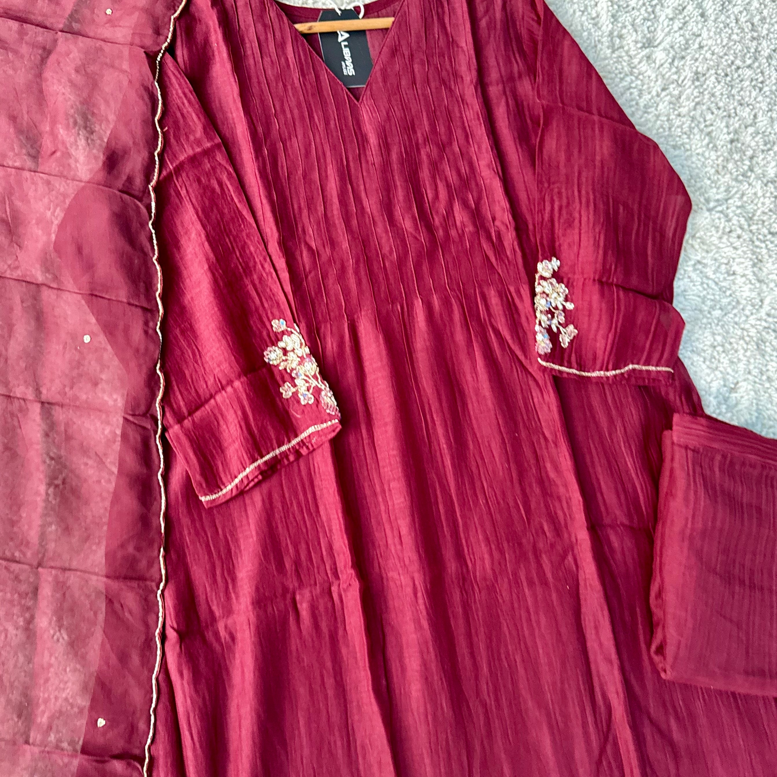 ✨”Auzan– Premium Mul Chanderi A-Line Kurta Set