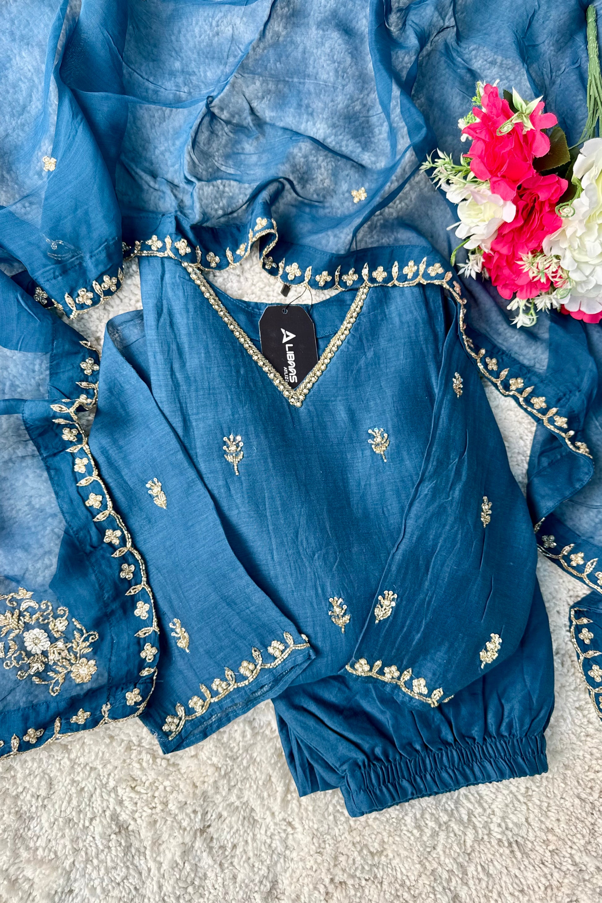 ✨”Mehar– Premium Party wear Mul Chanderi A-Line Kurta Set✨