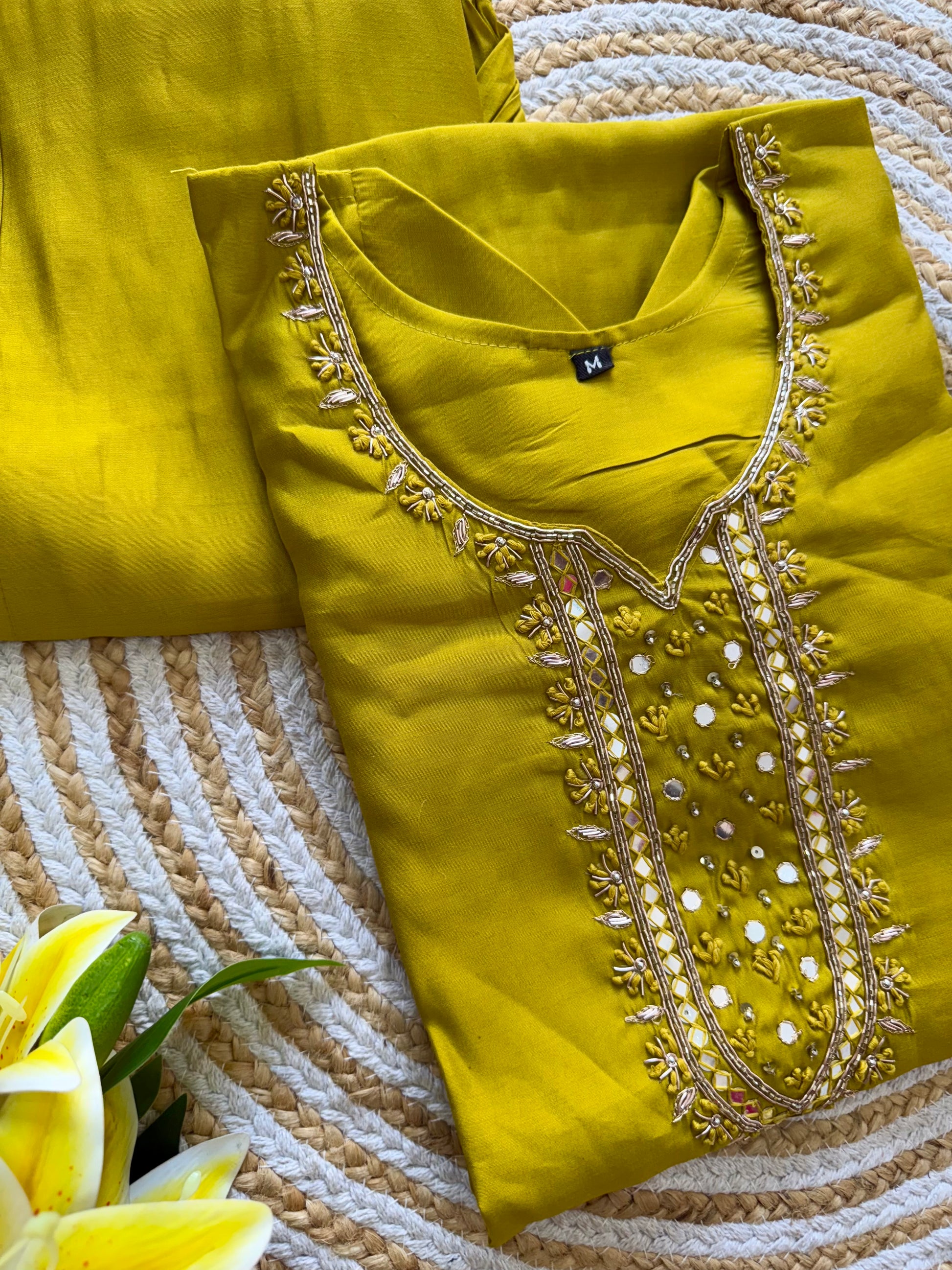 “Soraya” traditional wear roman silk hand embroidered suit