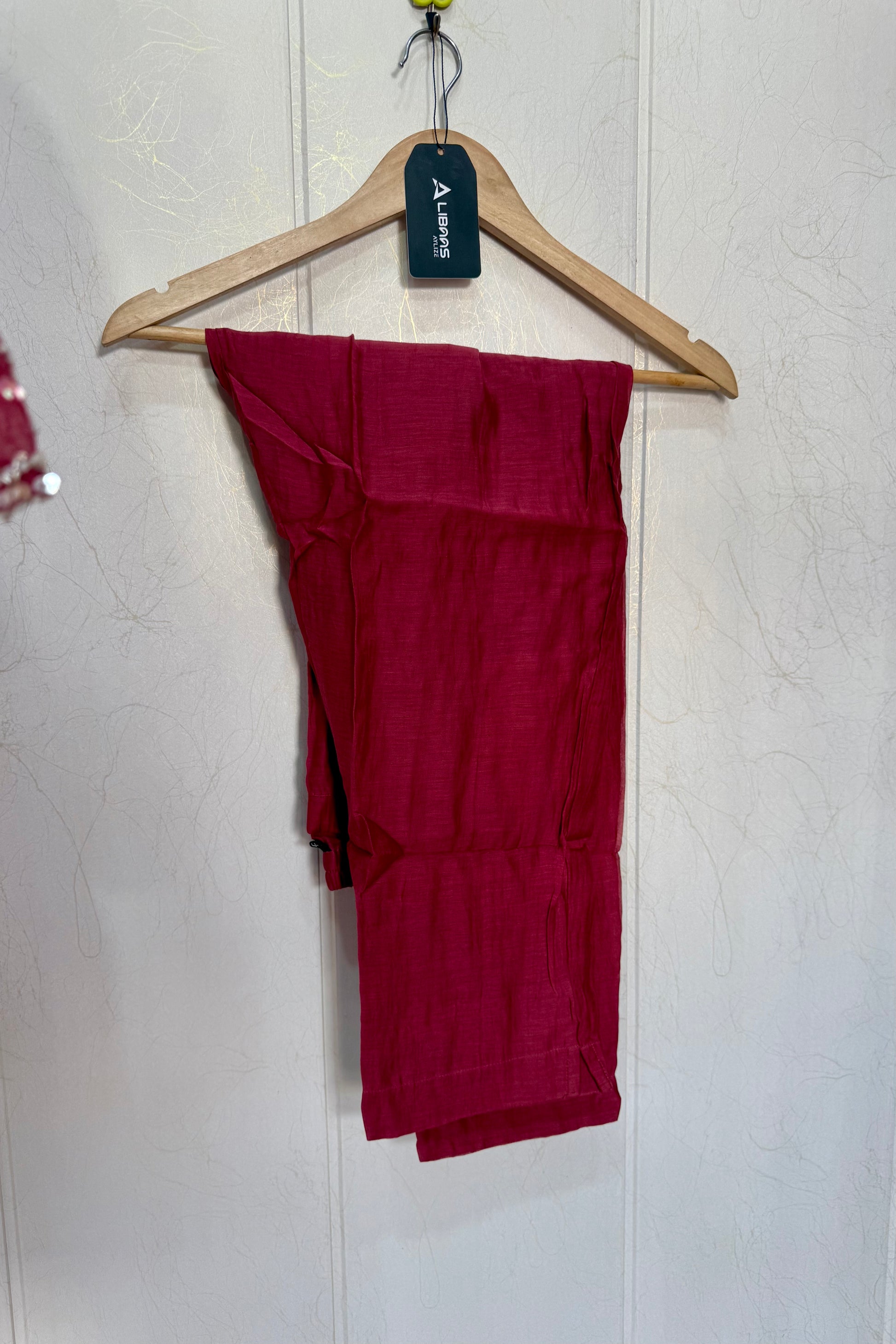 “Bindiya” Deep Rose Mul Chanderi handwork kurta set