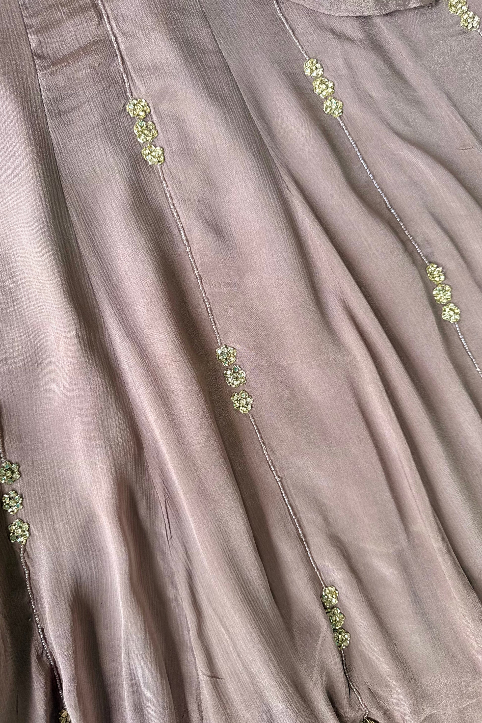 ✨Cocoa – Premium Dusty Cocoa Taupe Chinnon Anarkali suit