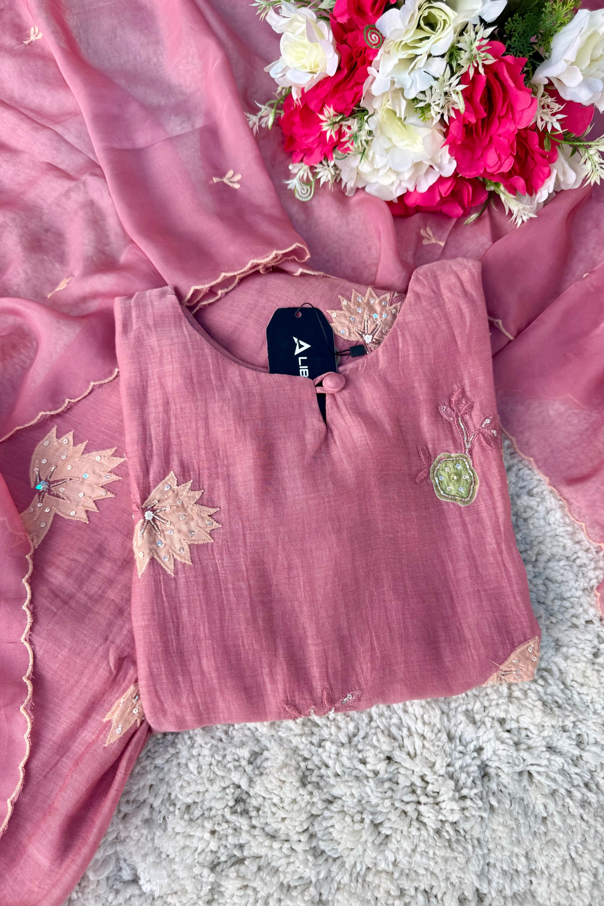 🛍️”Quinn – Premium Mul Chanderi Embroidered A Line Kurta Set