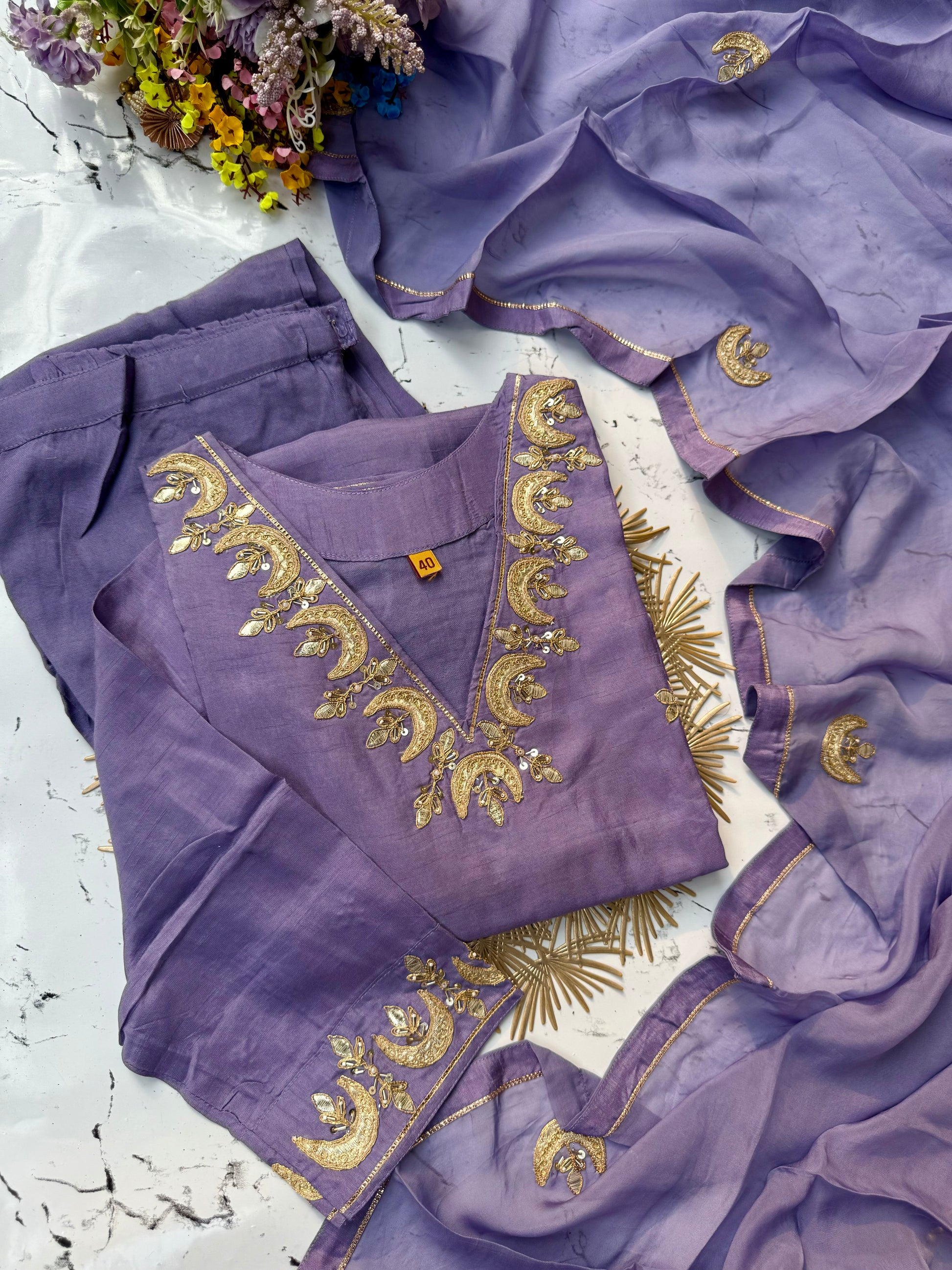 “Chandni” A very beautiful handwork dola silk set