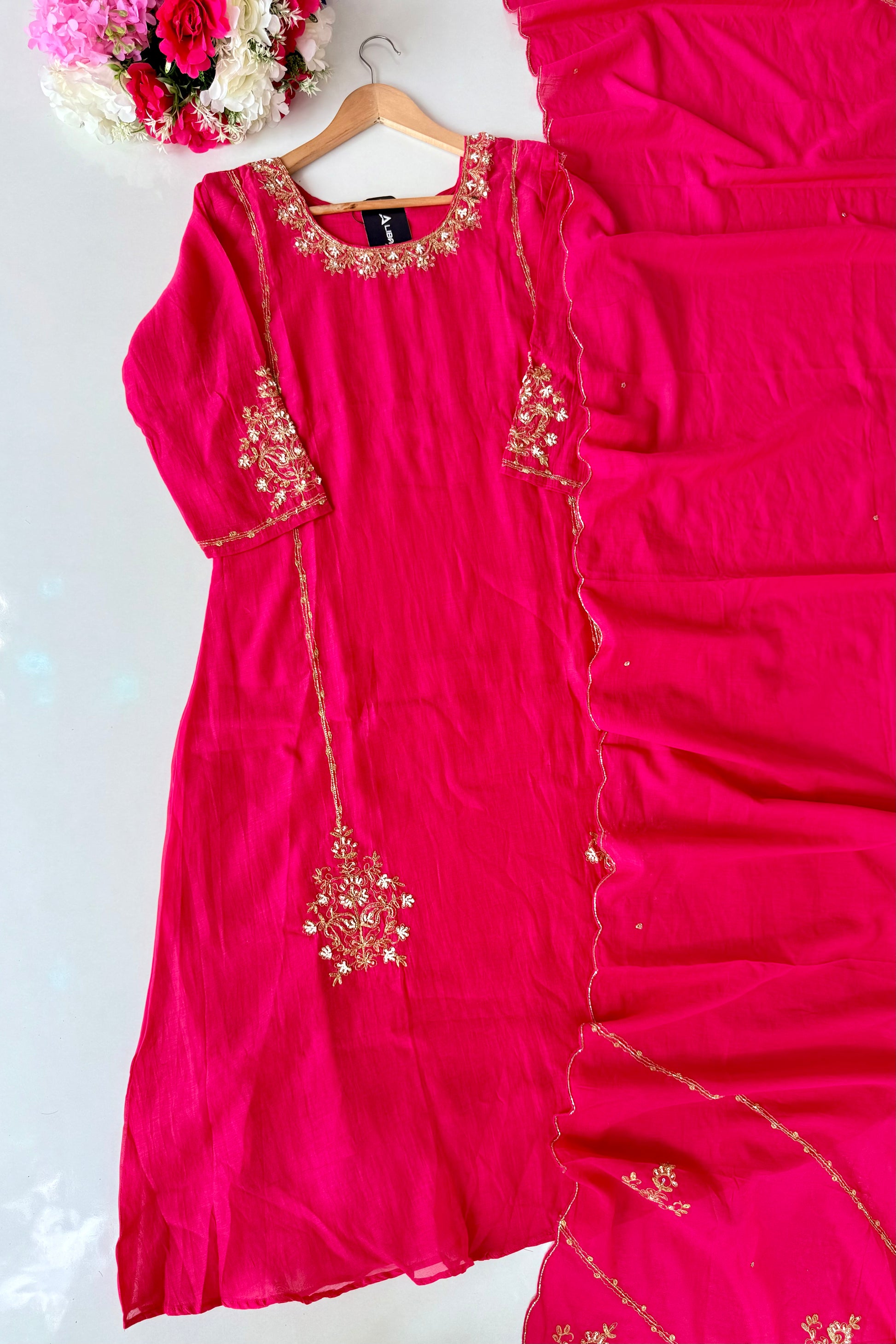 💕”Nayra – Premium Mul Chanderi A-Line Kurta Set