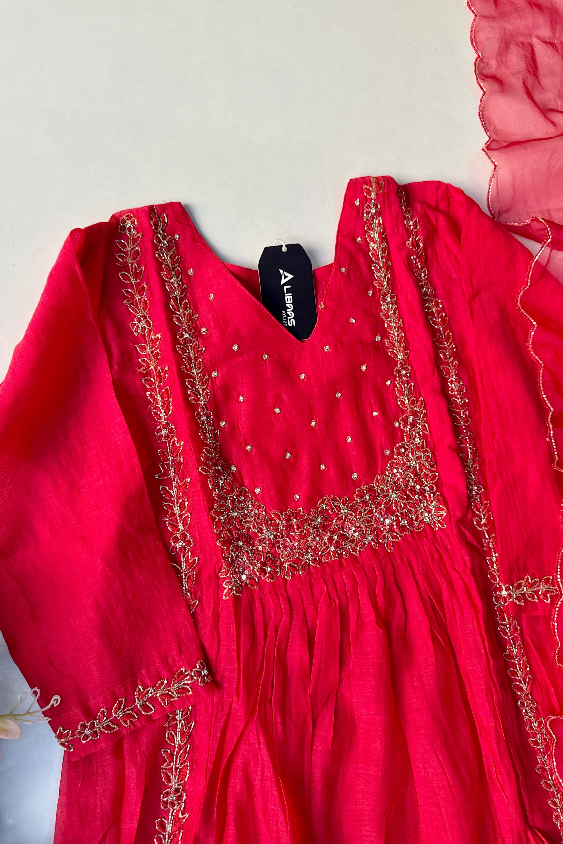 “Ayza” Pre Booking Premium Green Mul Chanderi A Line Suit set 🛍️