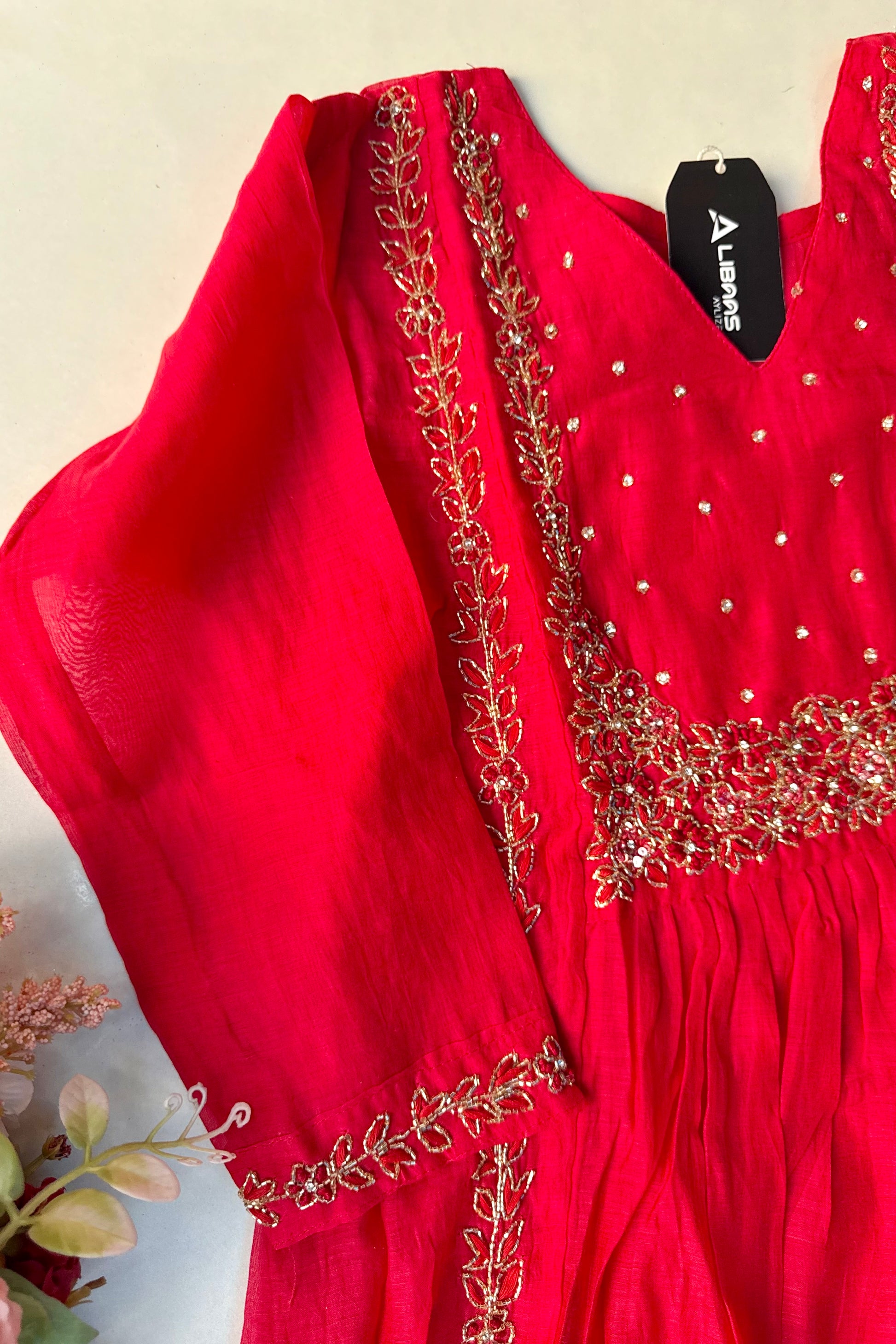 “Ayza” Pre Booking Premium Green Mul Chanderi A Line Suit set 🛍️