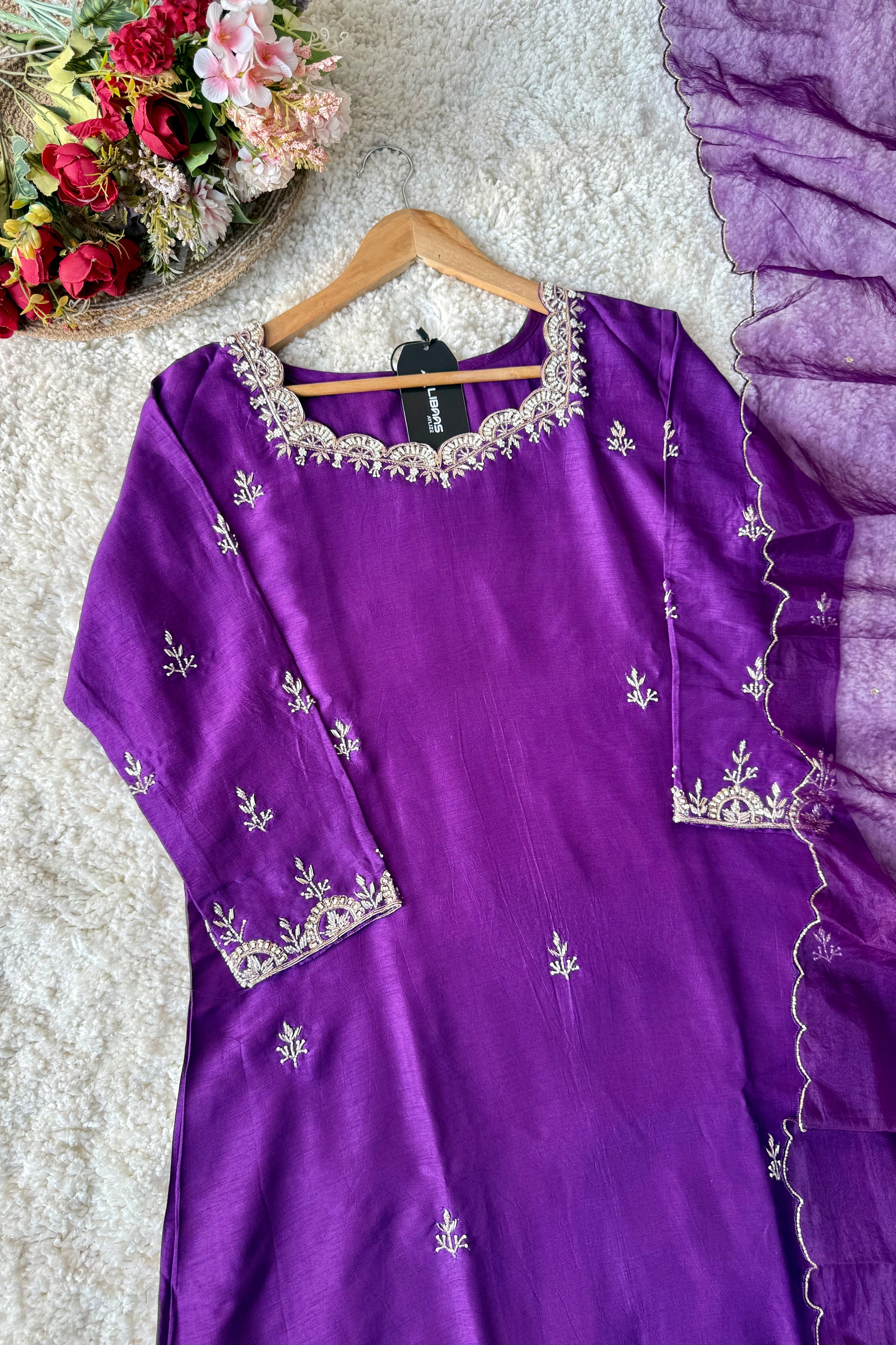 ✨ “Luxe – Premium Dola Silk A-Line Kurta Set