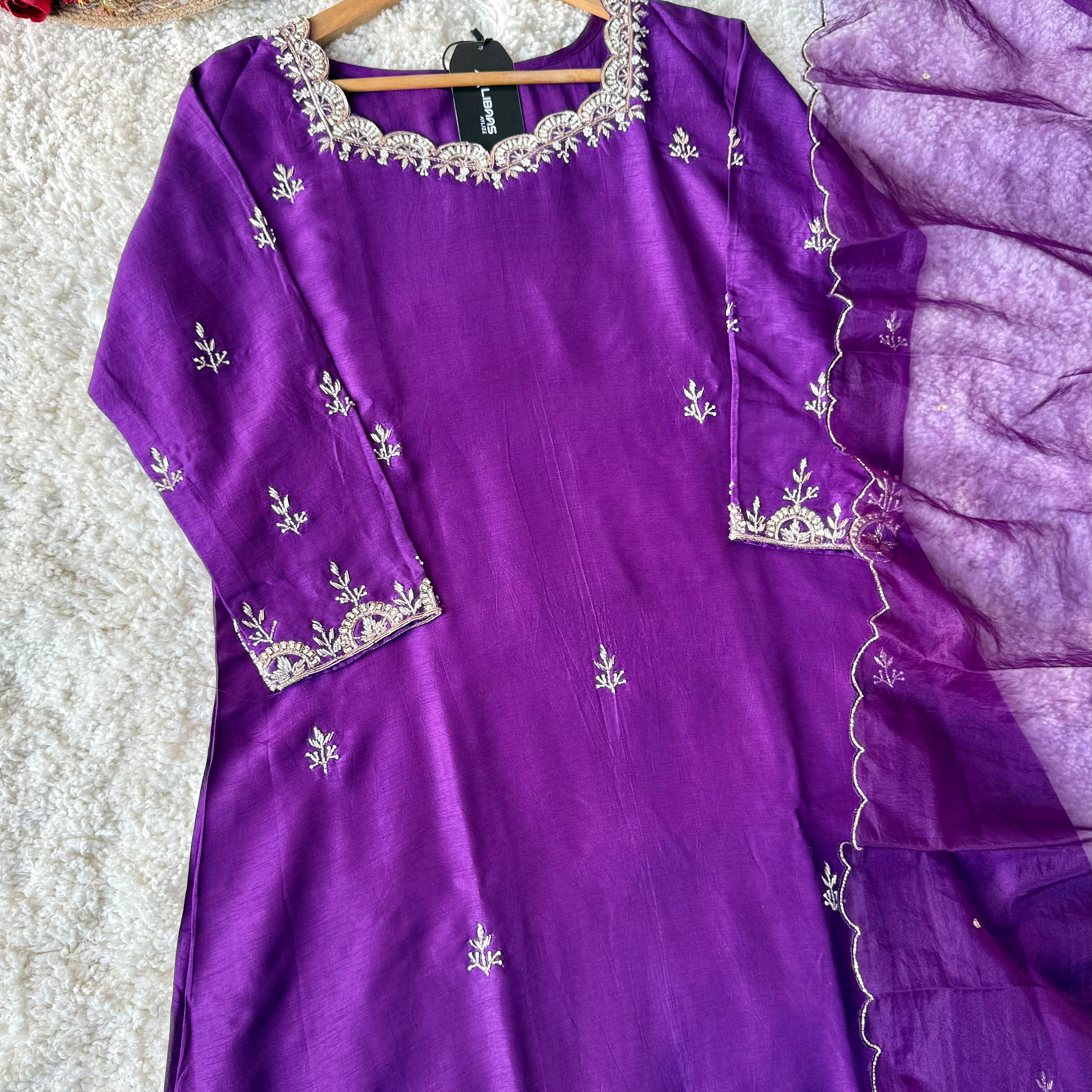 ✨ “Luxe – Premium Dola Silk A-Line Kurta Set