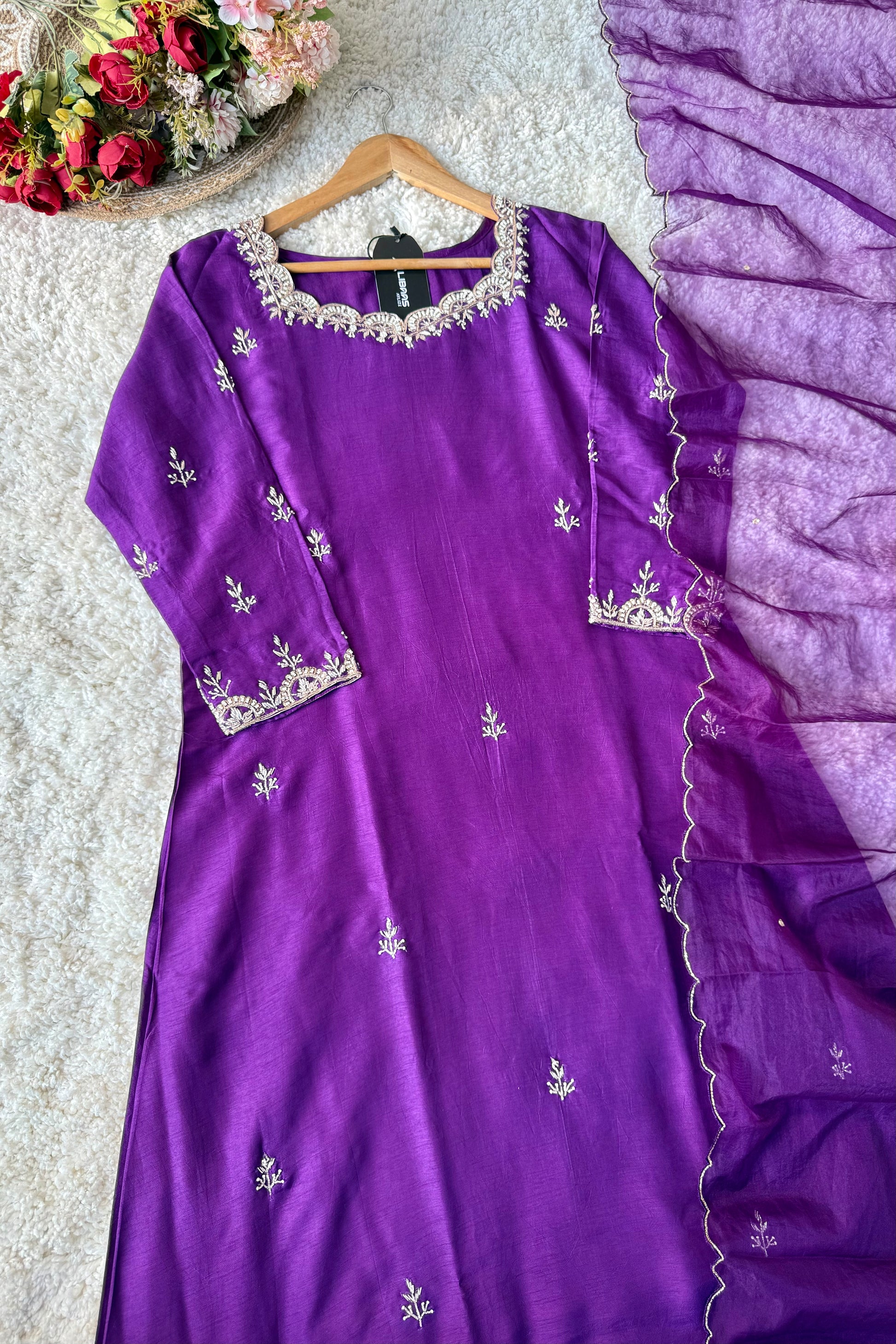 ✨ “Luxe – Premium Dola Silk A-Line Kurta Set