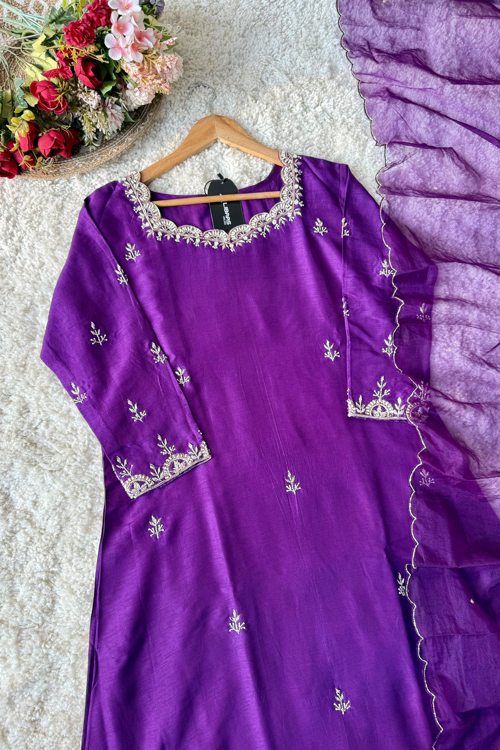✨ “Luxe – Premium Dola Silk A-Line Kurta Set